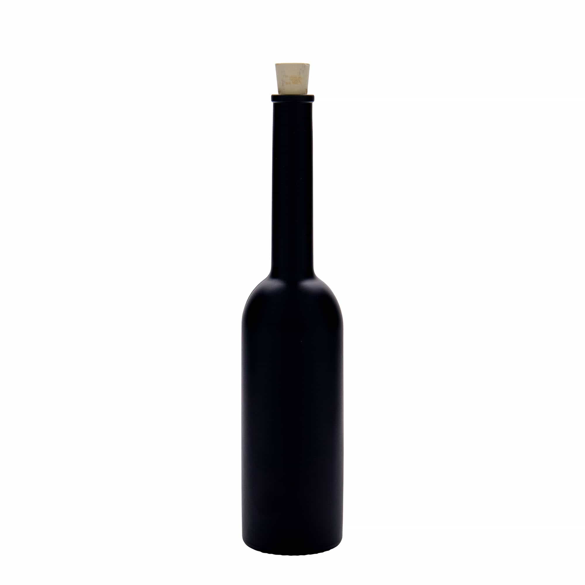 200 ml staklena boca „Opera“, crna, grlo: čep