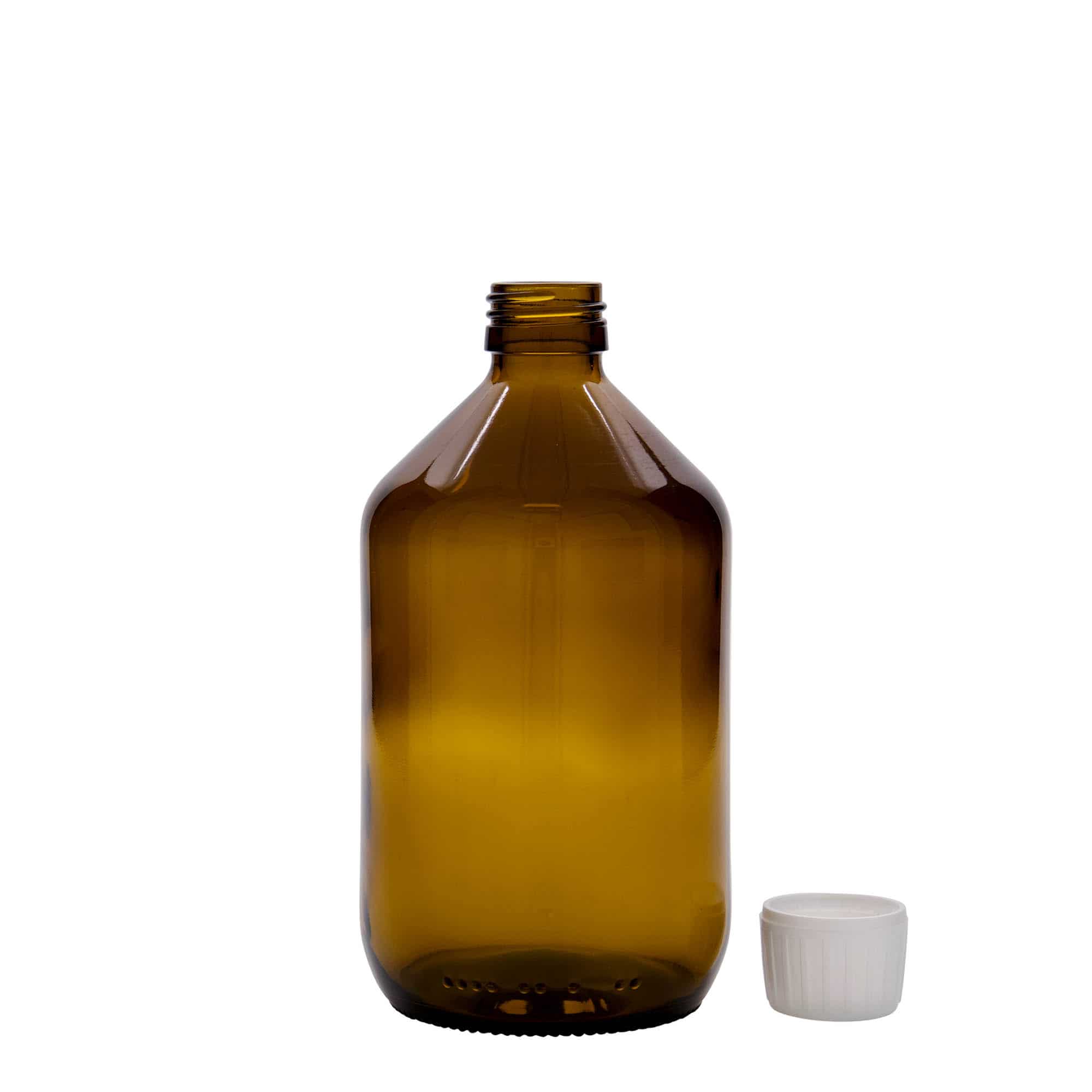 Medicinska flaša 500 ml, smeđa, staklo, otvor: PP 28