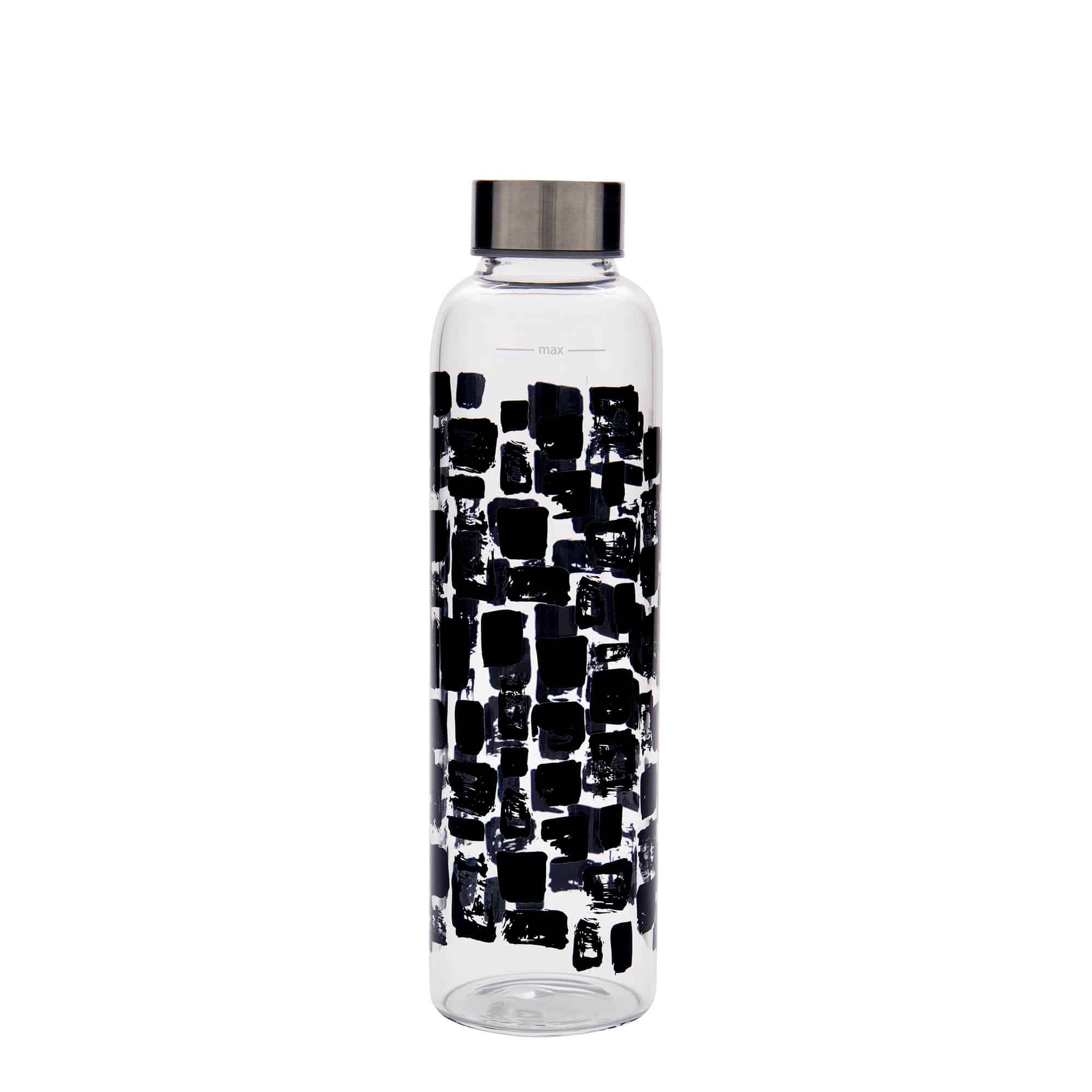Flaša za piće 500 ml 'Perseus', motiv: Crni pravougaonici, otvor: Navojni zatvarač