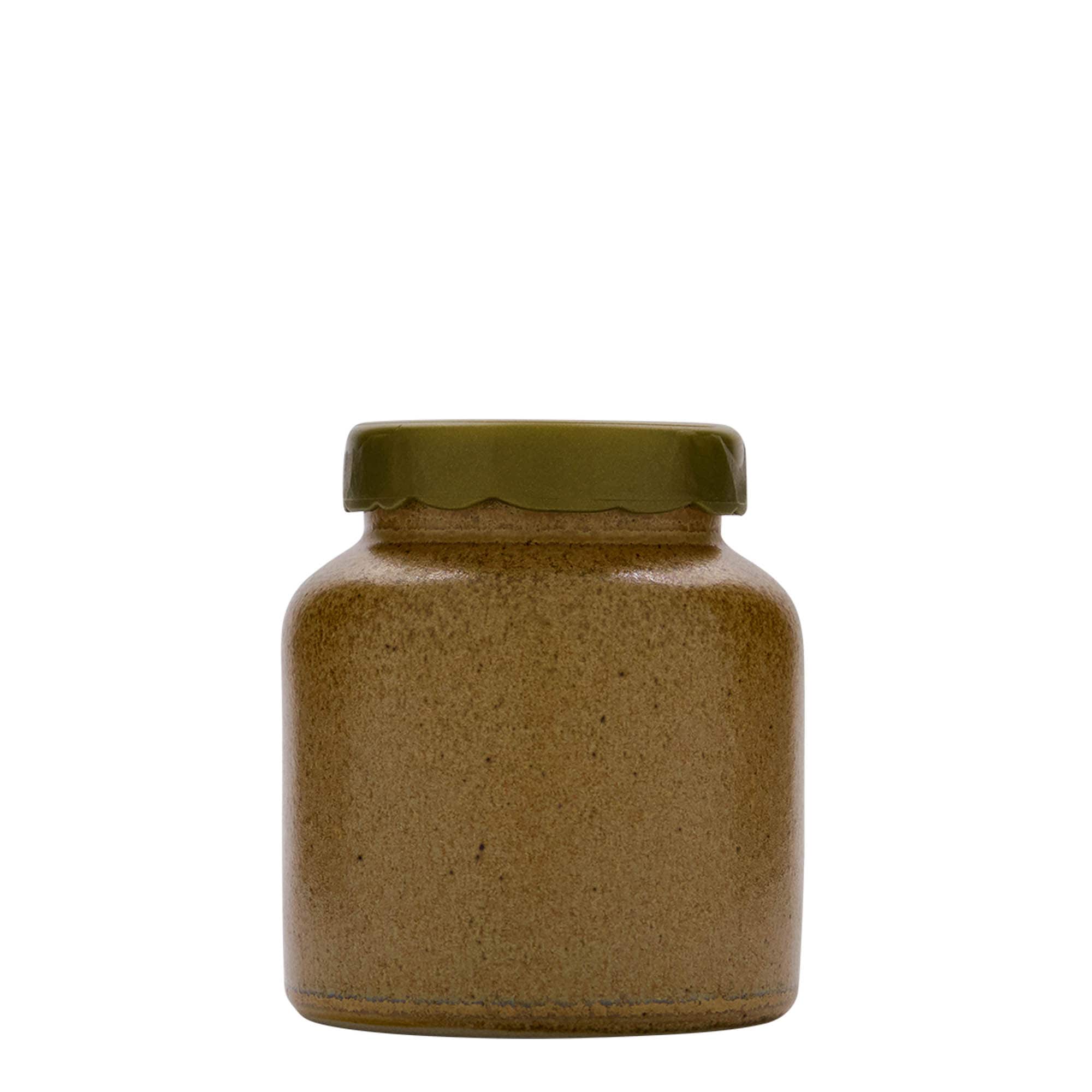 270 ml lonac od kamene keramike, keramika, smeđe-kristalni, otvor: poklopac na navoj