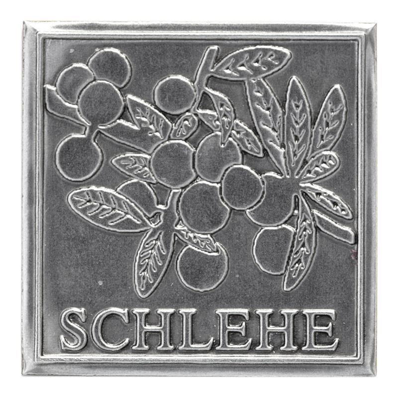 Limena etiketa 'Trnina', kvadratna, metal, srebrna