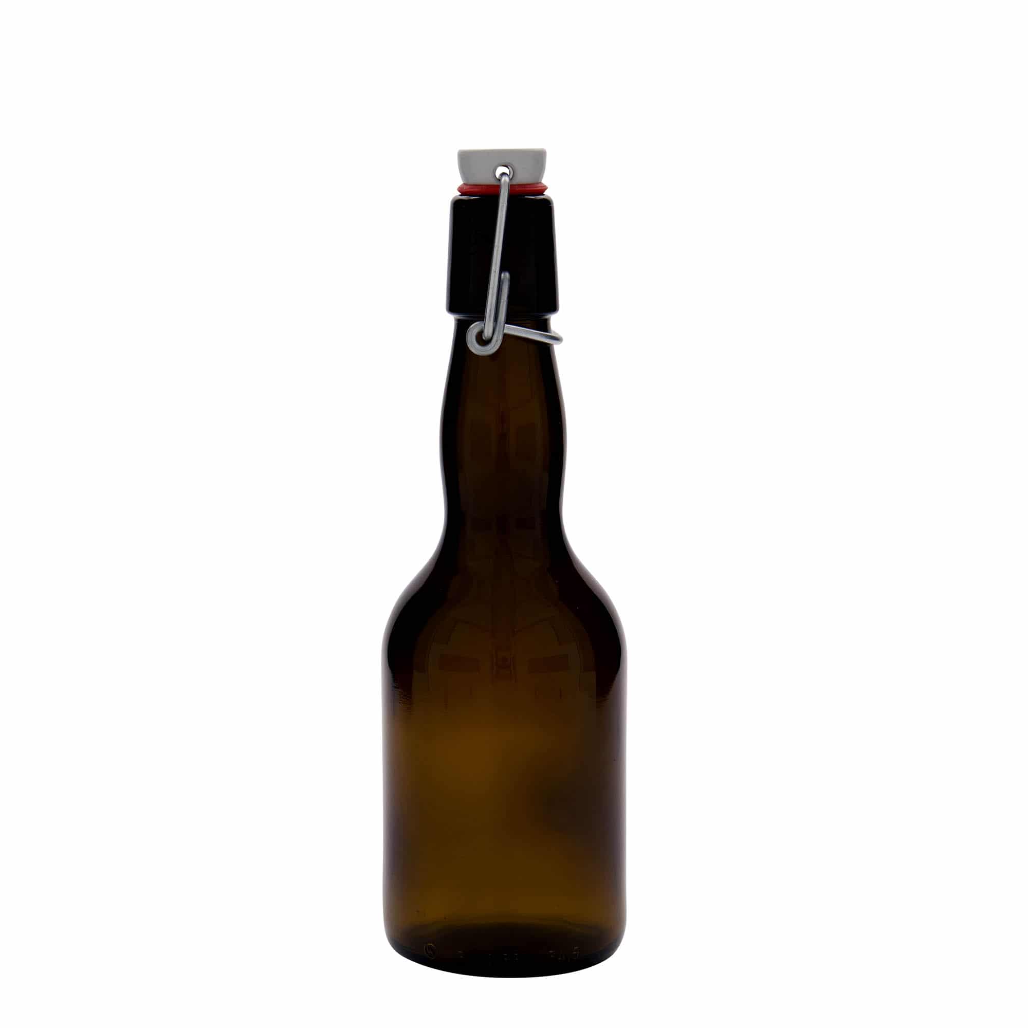 Flaša za pivo sa proširenim vratom 330 ml, staklo, smeđa, otvor: Zatvarač sa žicom