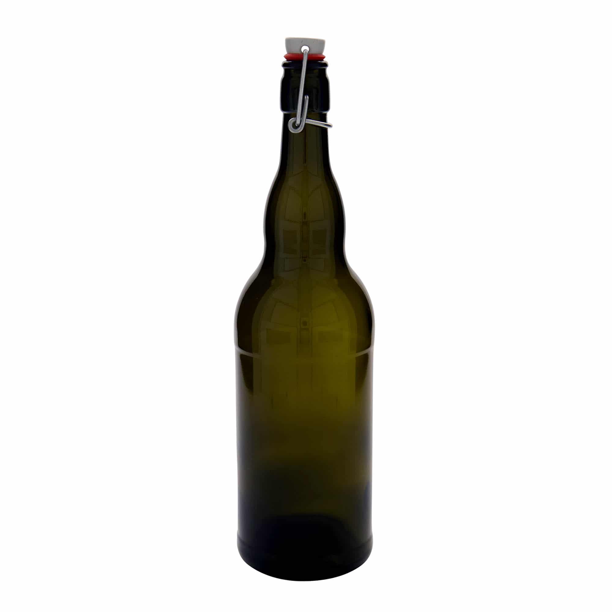 Flaša za pivo 1.000 ml Belgija, staklo, antikno zelena, otvor: Zatvarač sa žicom