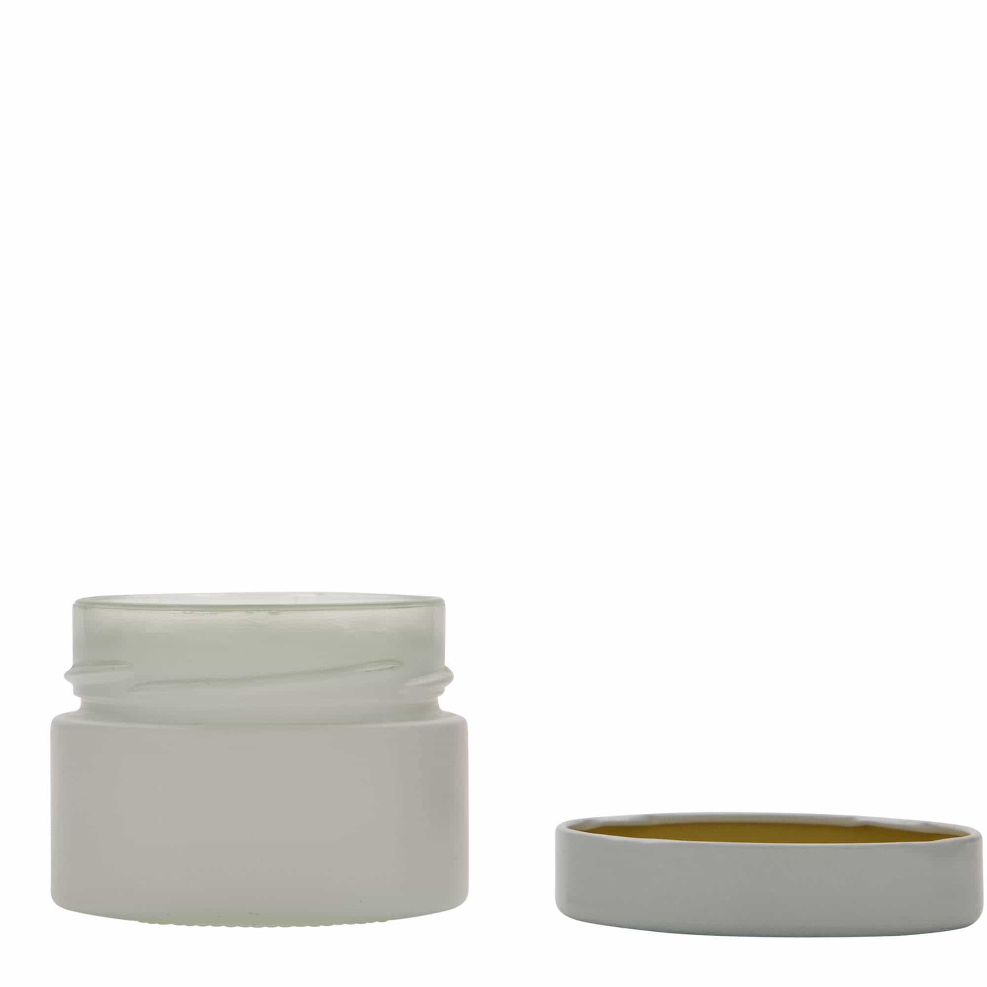 Okrugla staklenka 130 ml 'Aurora', bijela, otvor: Deep-Twist-Off (DTO 66)