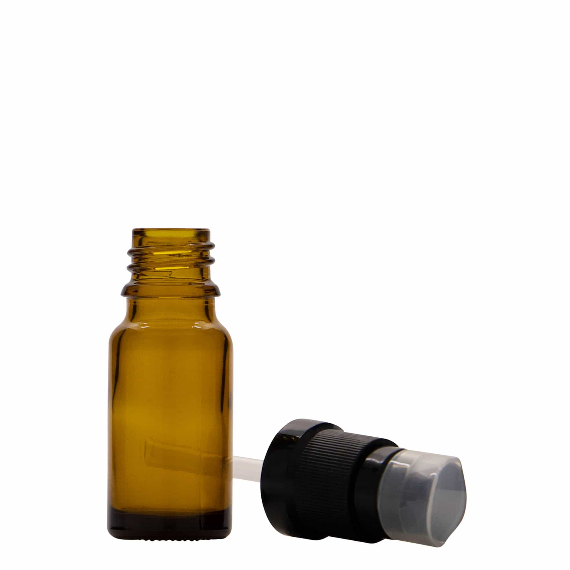 10 ml medicinska bočica sa pumpicom za losion, staklo, smeđa, grlo: DIN 18