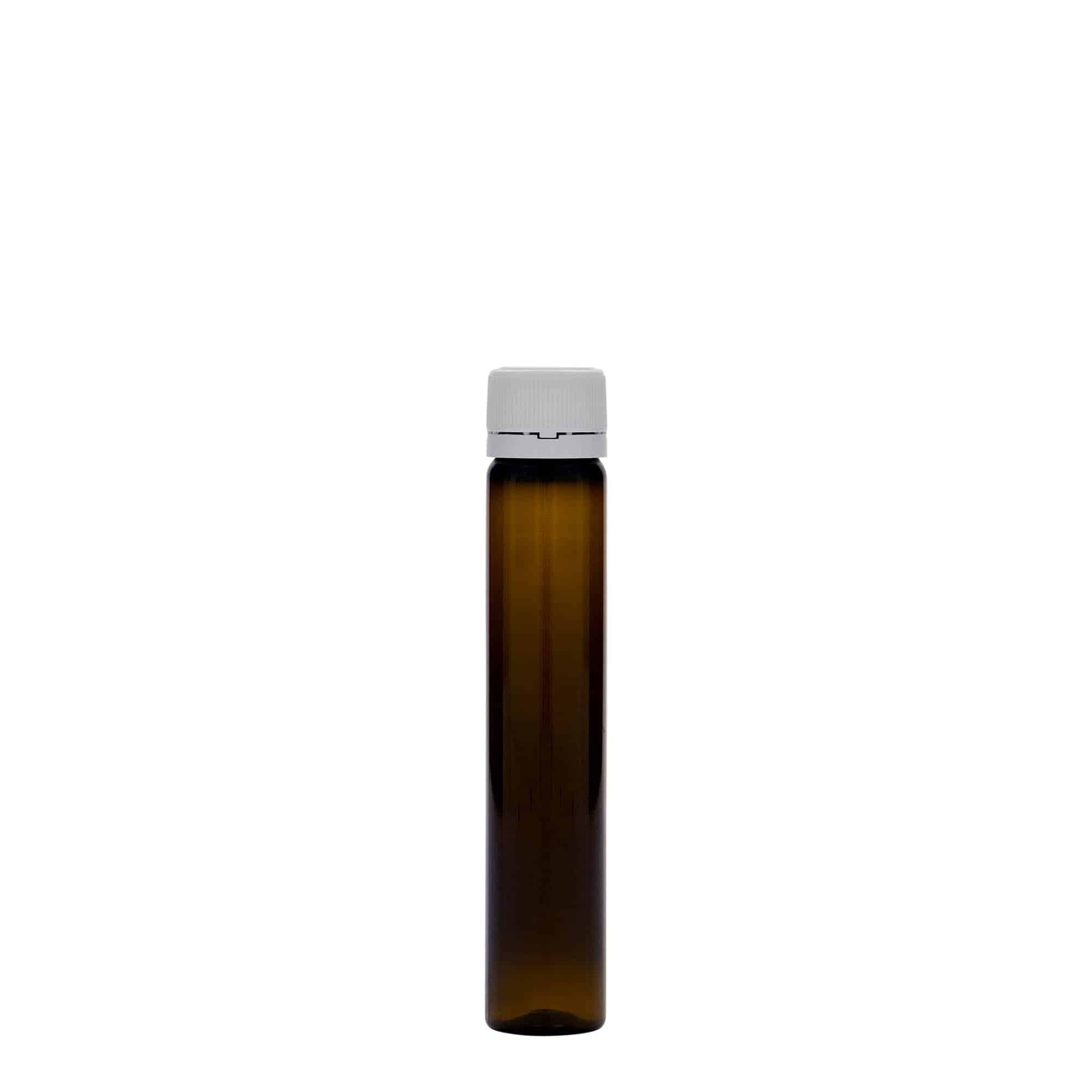 PET cjevčica 25 ml, plastika, smeđa, otvor: Navojni zatvarač