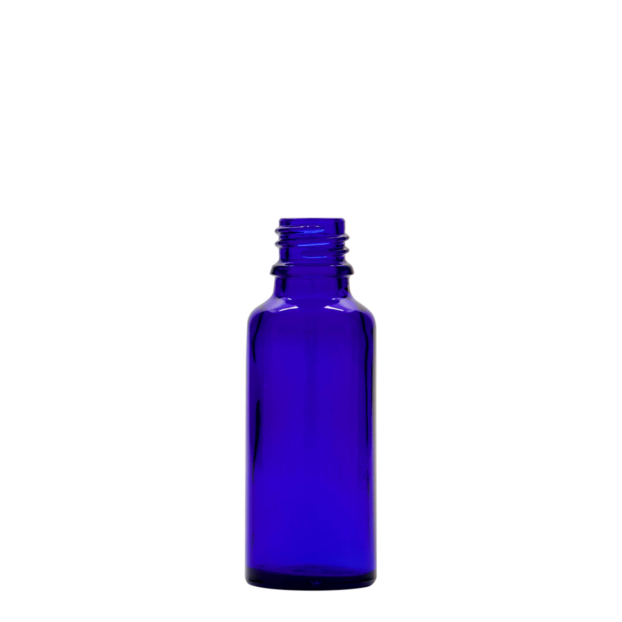 30 ml bočica s pipetom, medicinska, staklena, kraljevsko plavo-crvena, grlo: DIN 18