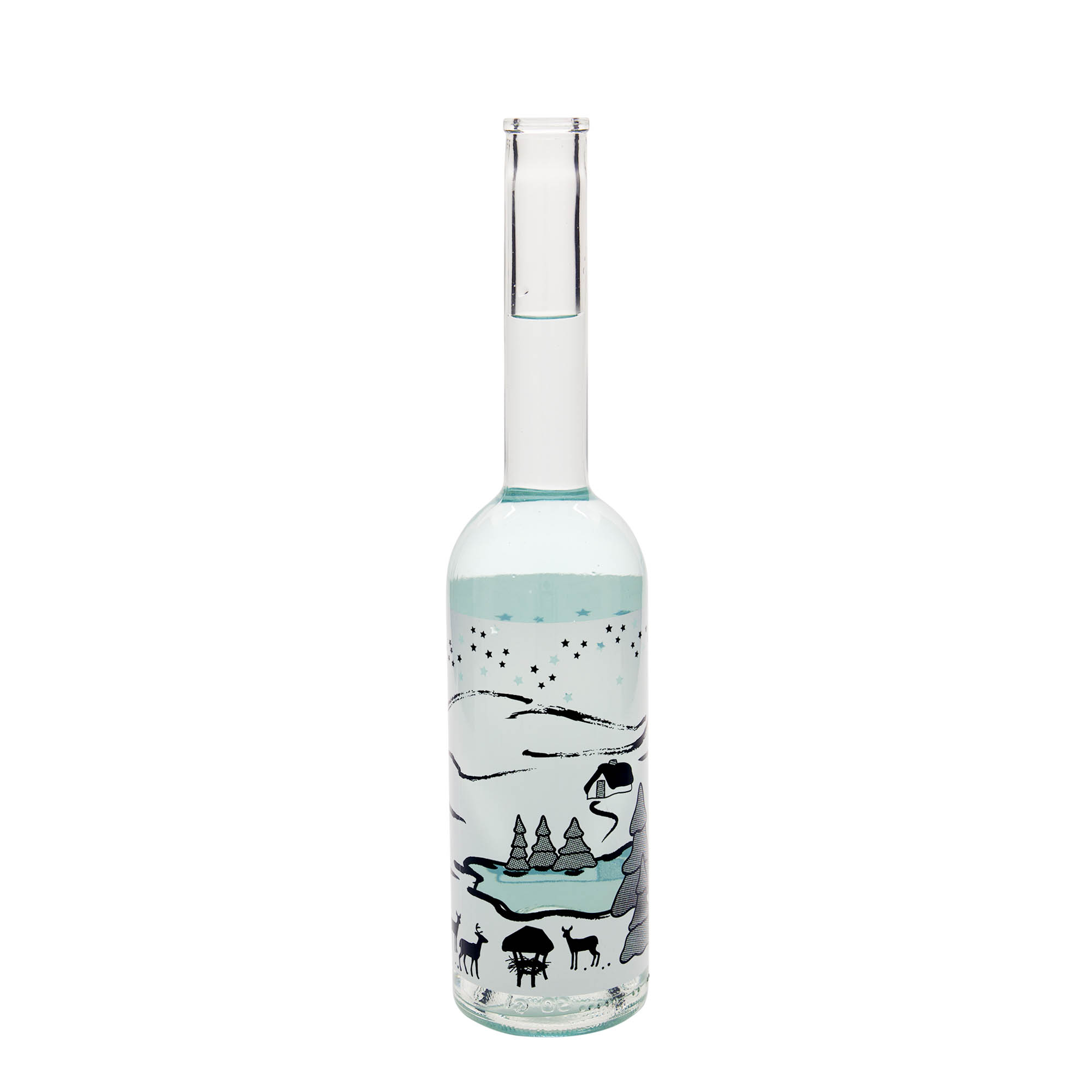 500 ml staklena boca 'Opera', motiv: Zimski san-Bianco, grlo: plutanje