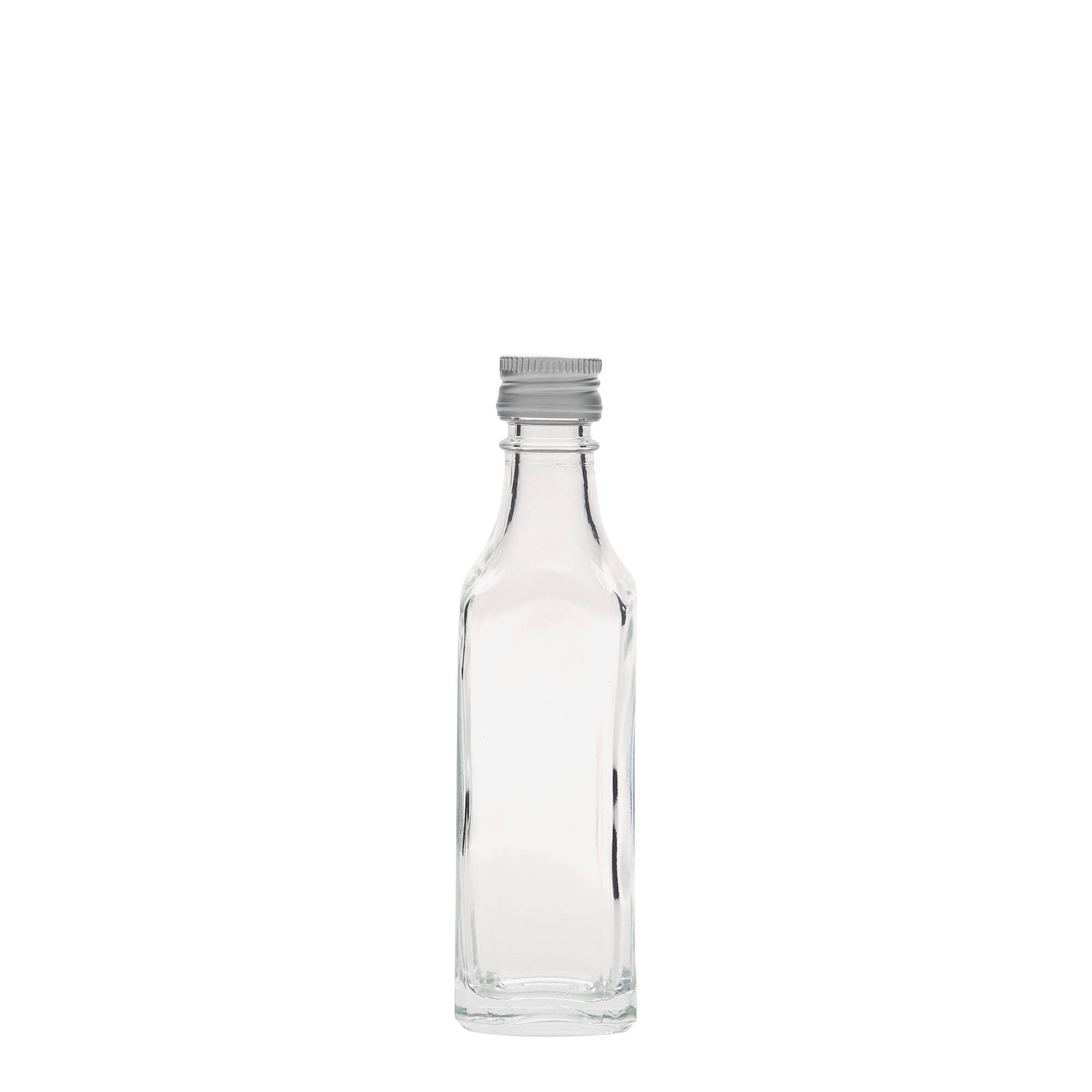 50 ml staklena boca 'Siena', četvrtasta, otvor: PP 18