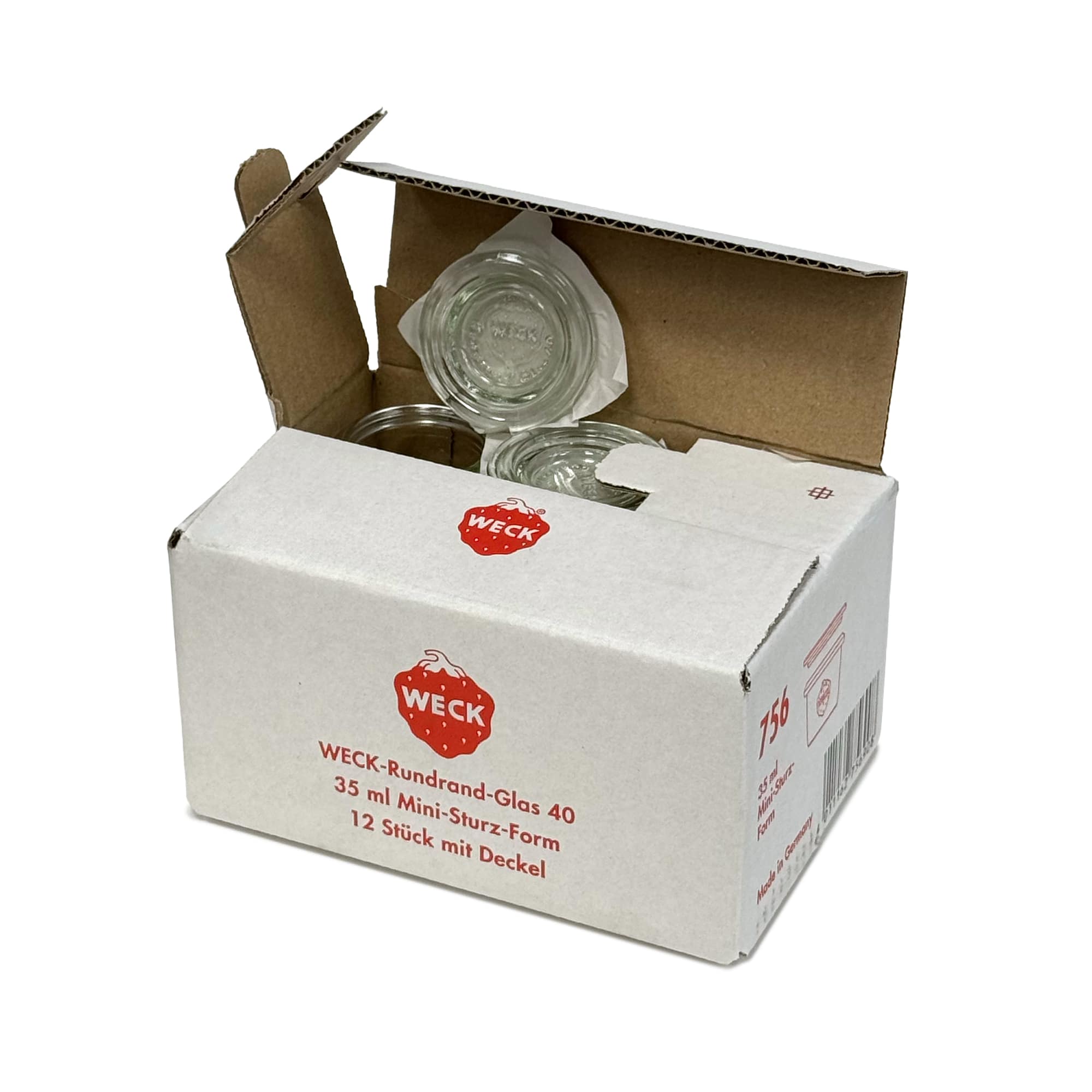 12x 35 ml WECK staklenka za preokretanje sa staklenim poklopcem RR 40