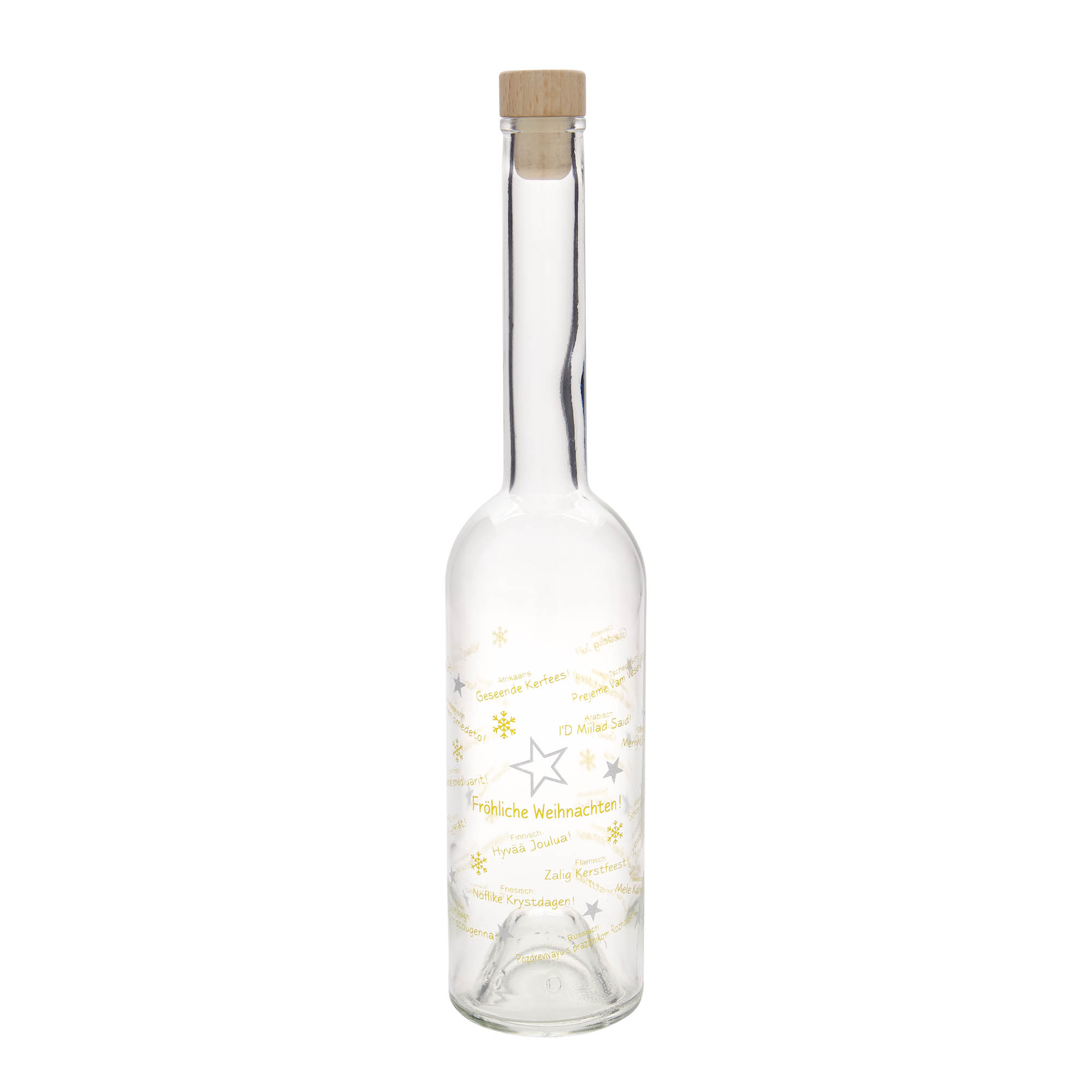 500 ml staklena boca 'Opera', motiv: Božić u svijetu, grlo: plutа