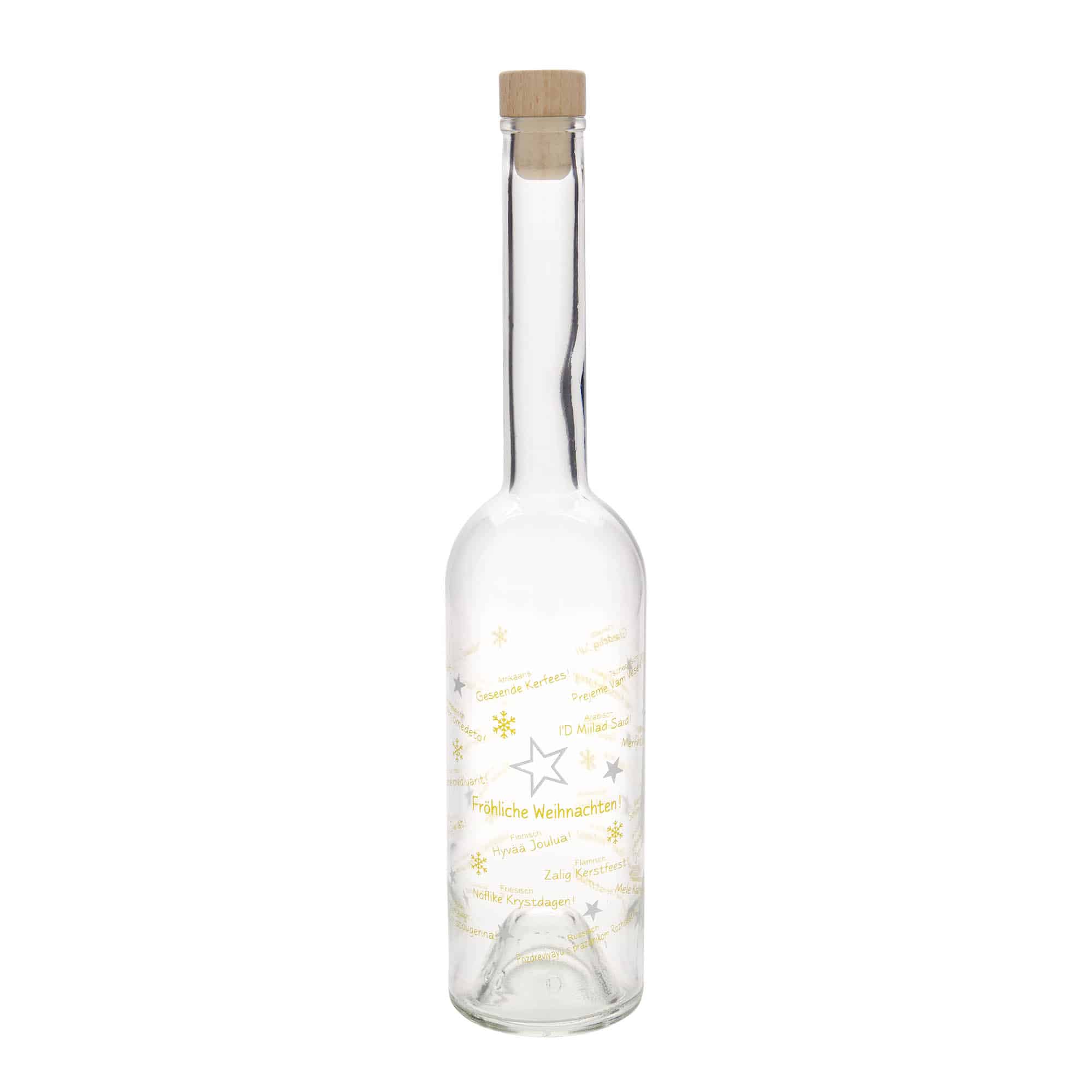 500 ml staklena boca 'Opera', motiv: Božić u svijetu, grlo: plutа