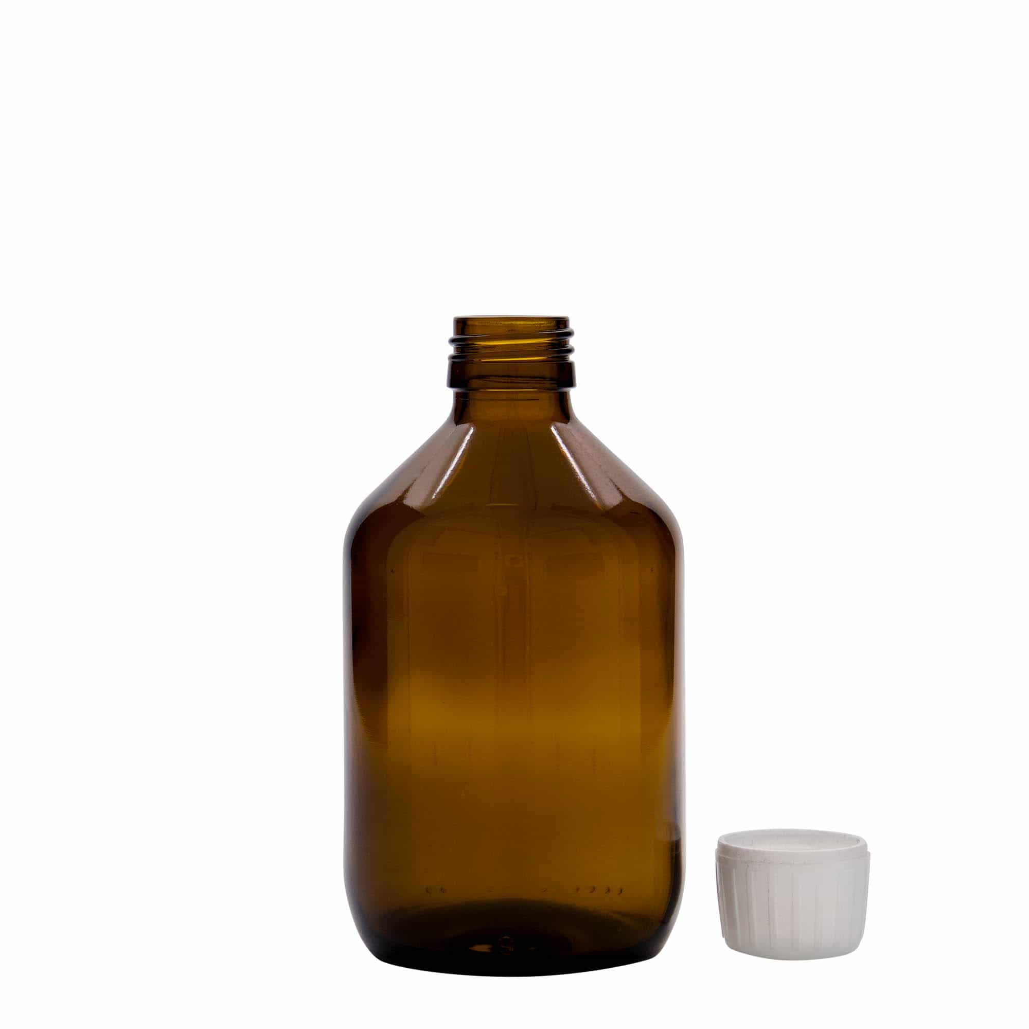Medicinska flaša 300 ml, smeđa, staklo, otvor: PP 28