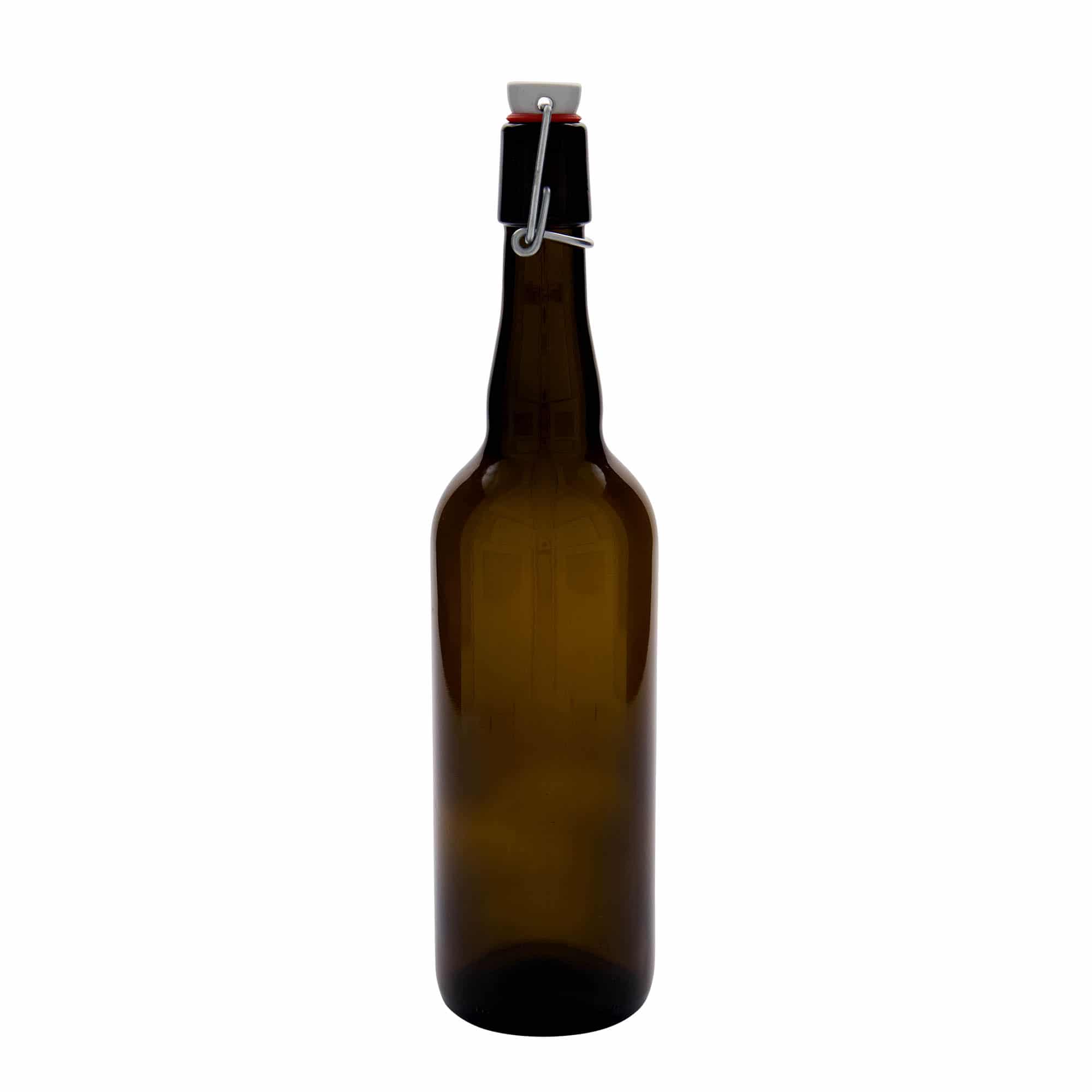 Flaša za pivo 750 ml Belgija, staklo, smeđa, otvor: Zatvarač sa žicom