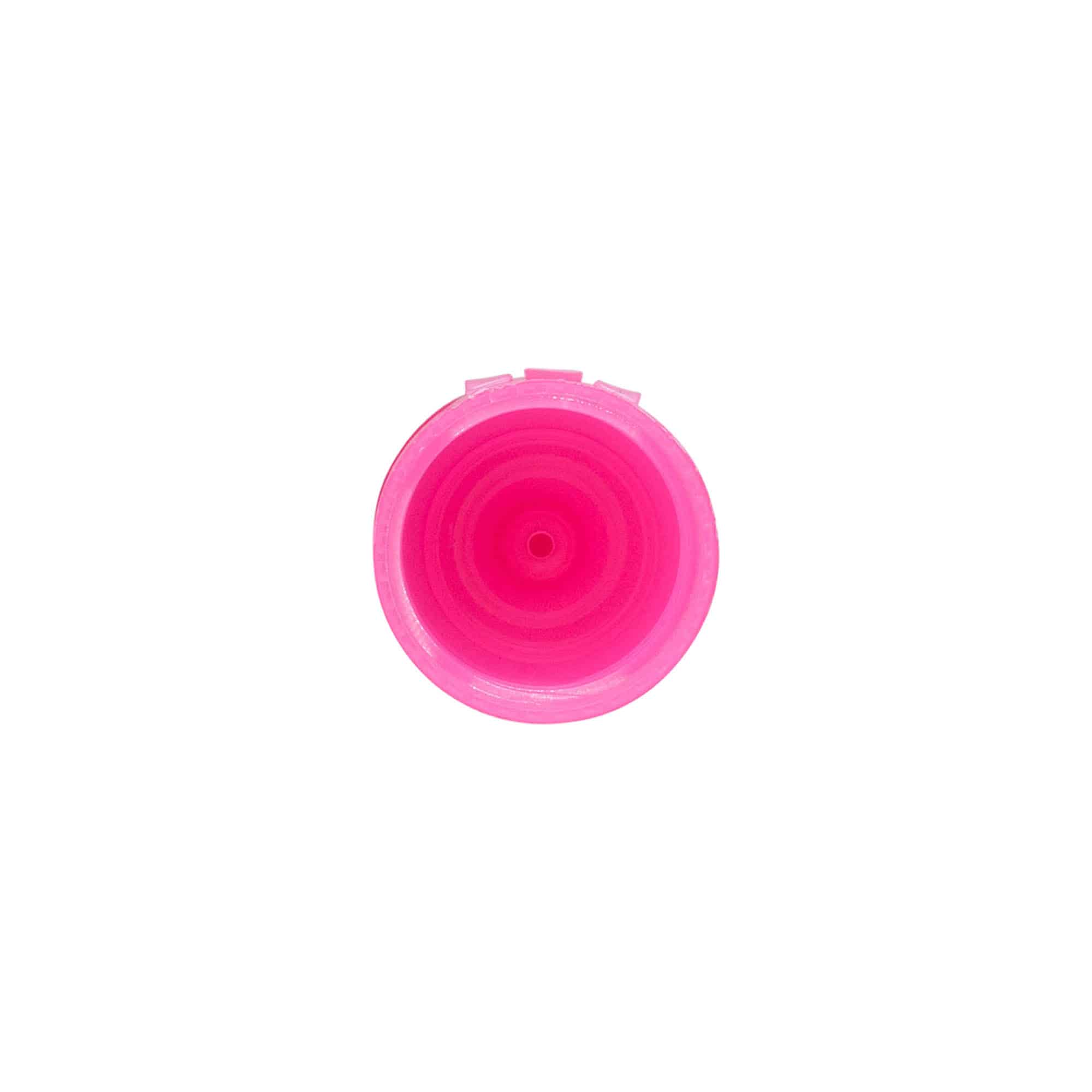 Navojni poklopac s preklopnom šarkom, PP-plastika, roze, za grlo: 24/410