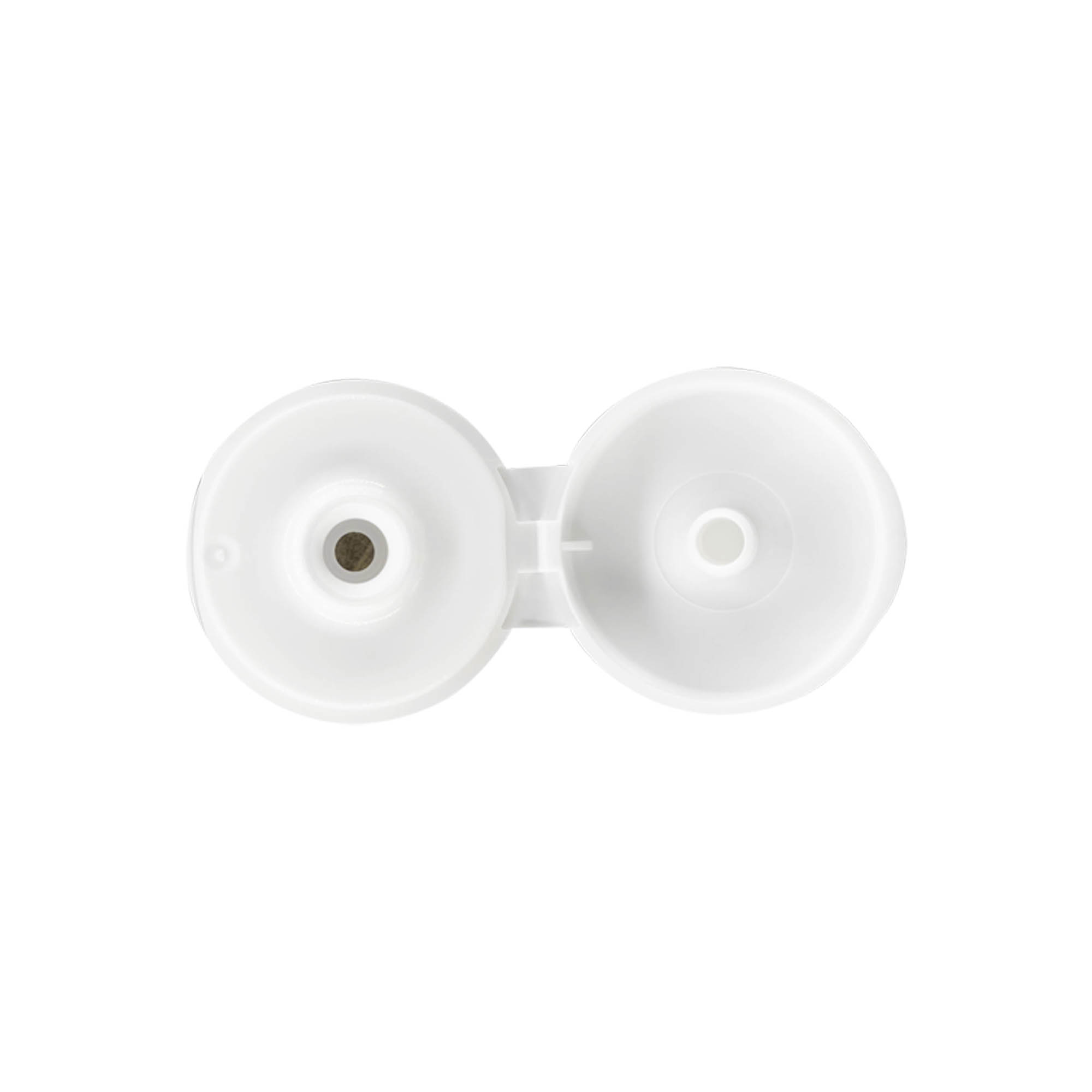 Zatvarač sa navojem, preklopni šarnir, PP-plastika, bijele boje, za otvor: 24/410 Zatvarač sa navojem, preklopni šarnir, PP-plastika, bijele boje, za otvor: 24/410