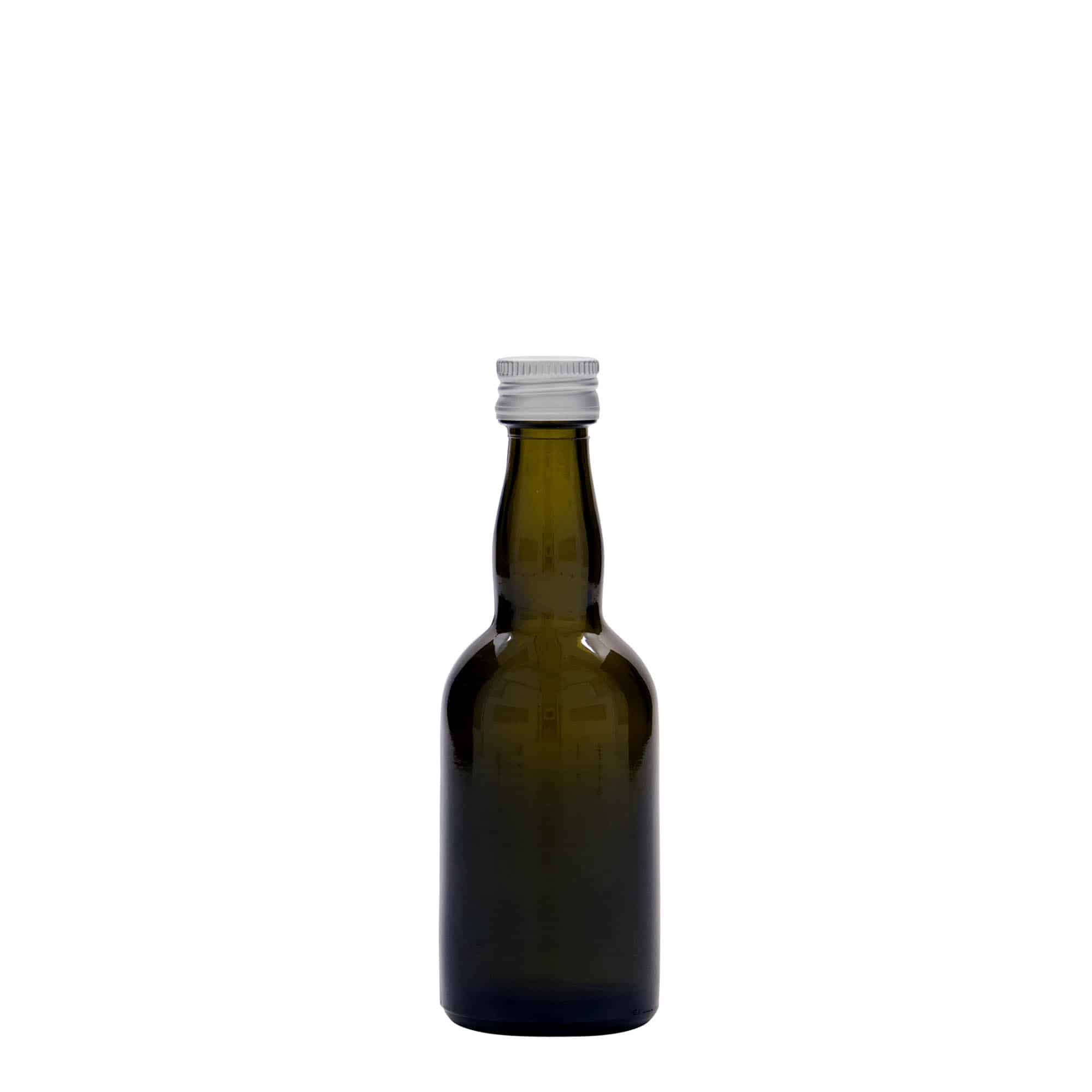 Staklena flaša 50 ml 'Proba', antikno zelena, otvor: PP 18