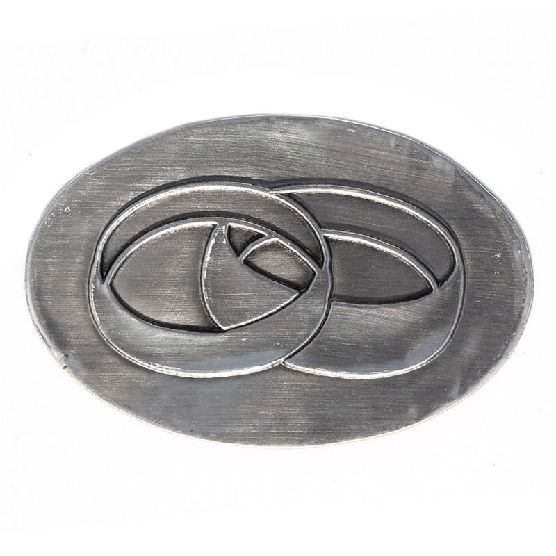 Limena etiketa 'Vjenčani prstenovi', ovalna, metal, srebrna Limena etiketa 'Vjenčani prstenovi', ovalna, metal, srebrna
