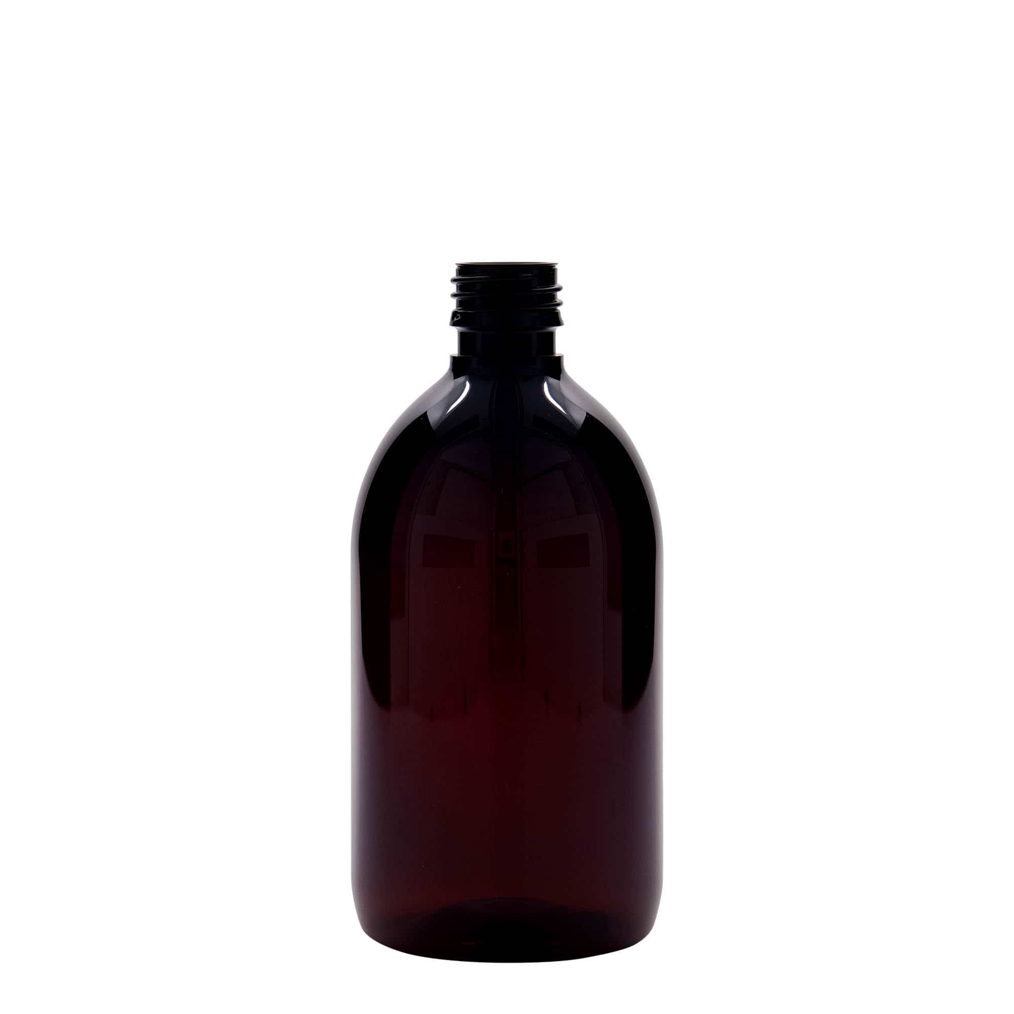 PET medicinska flaša 500 ml, smeđa, plastika, otvor: PP 28 PET medicinska flaša 500 ml, smeđa, plastika, otvor: PP 28