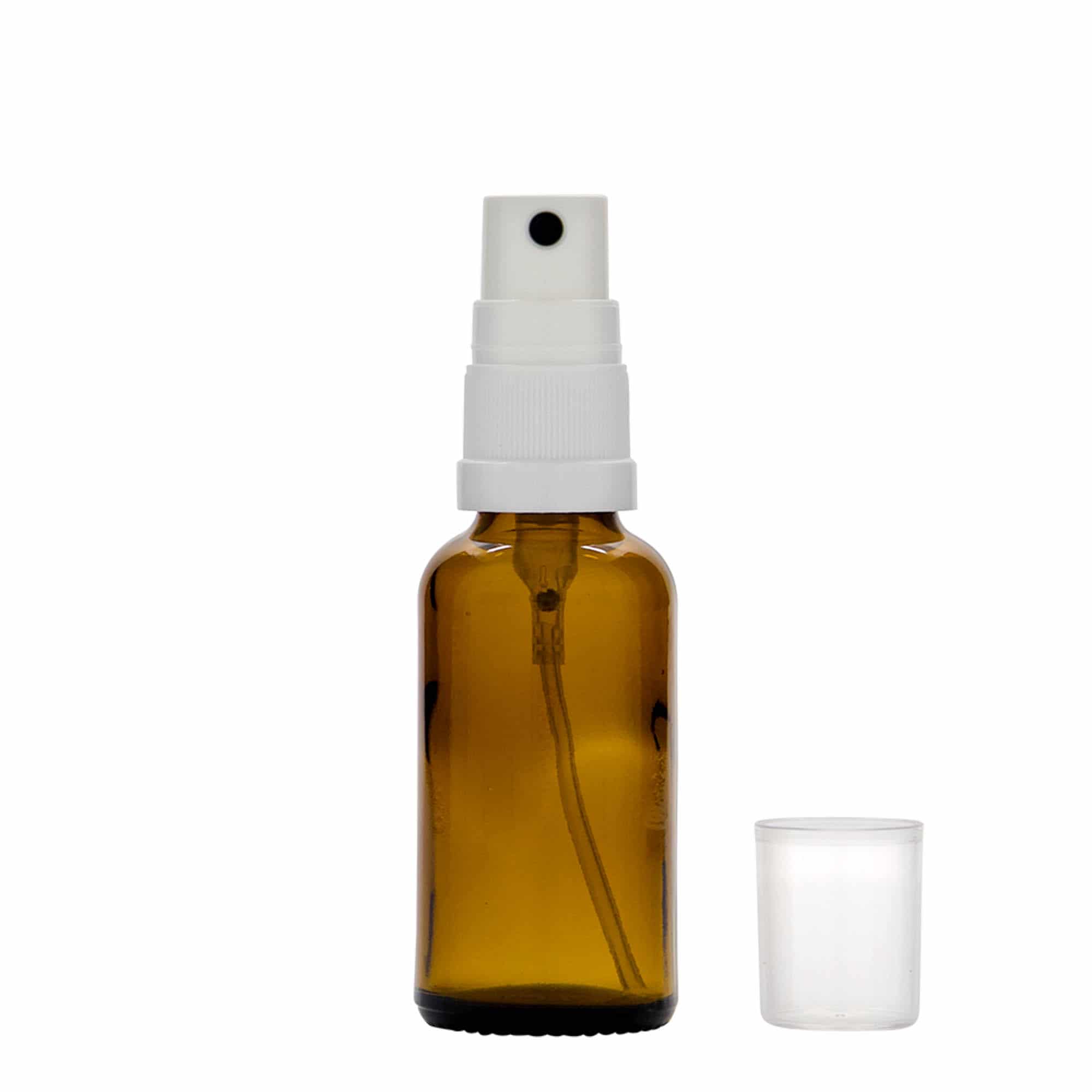 Medicinska flaša sa raspršivačem 30 ml, staklo, smeđa, otvor: DIN 18