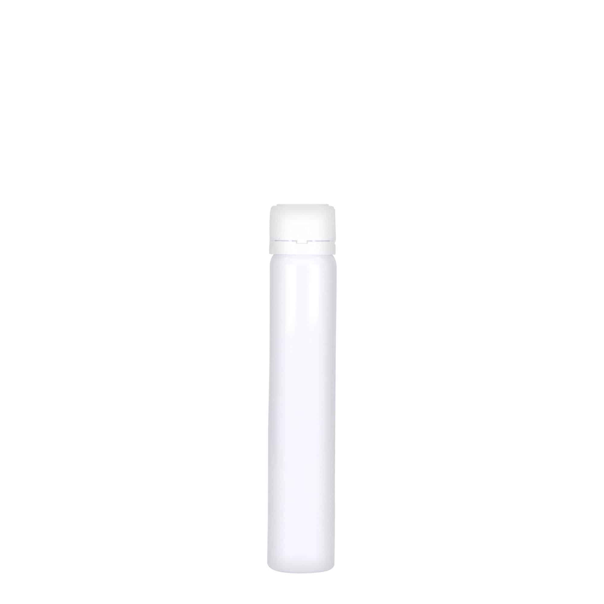 25 ml PET-cijev, plastika, bijela, otvor: navojni poklopac