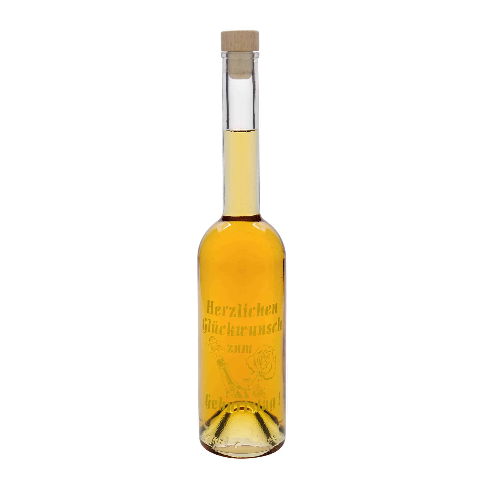Staklena flaša 500 ml 'Opera', motiv: Rođendanska flaša, otvor: Pluto