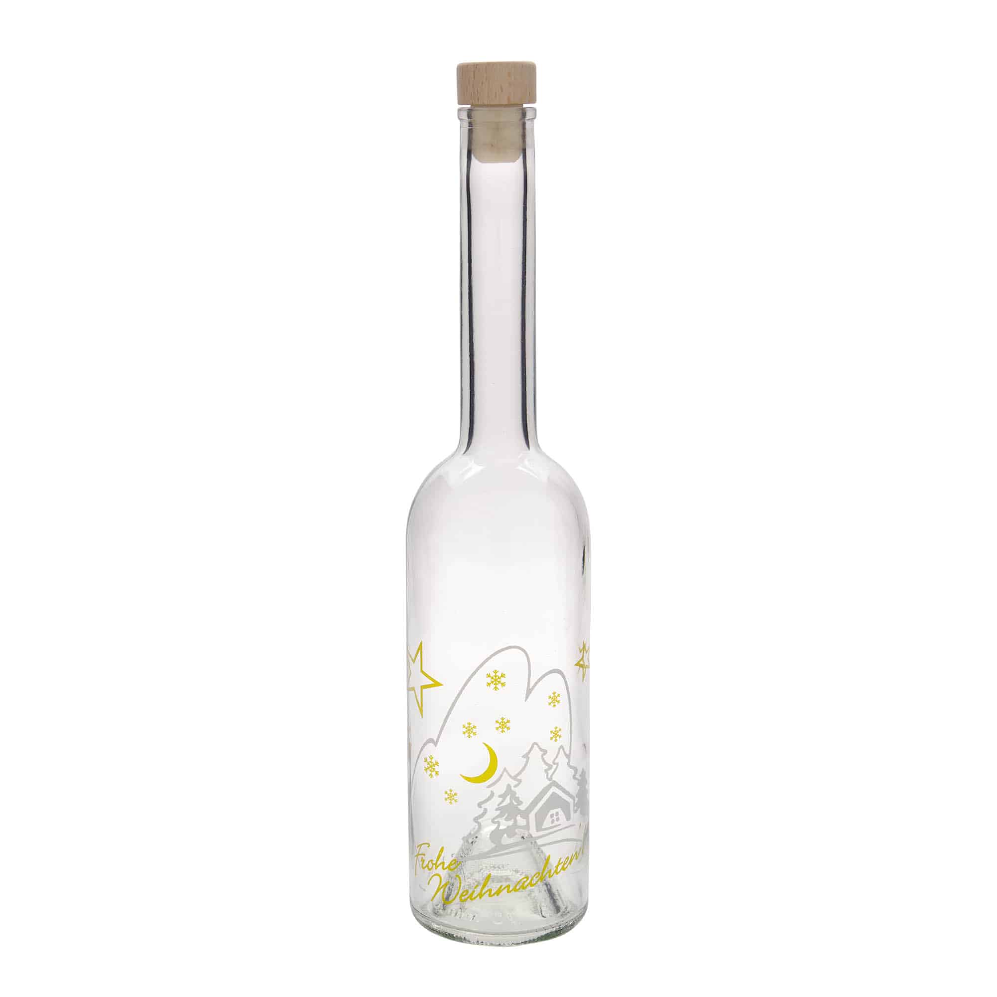 500 ml staklena boca 'Opera', motiv: Božićna idila, grlo: pluta