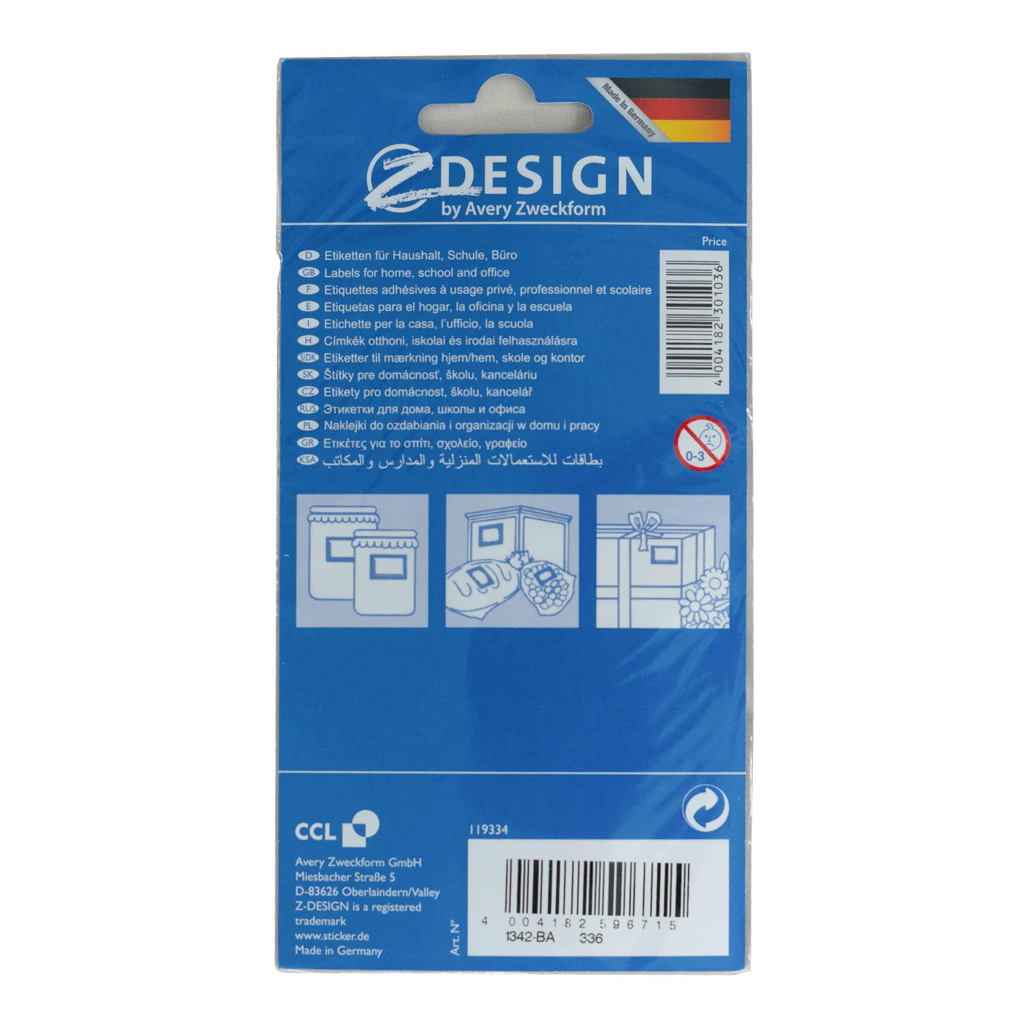 Zweckform etikete 'Okvir Voće', pravougaone, papir, višebojne