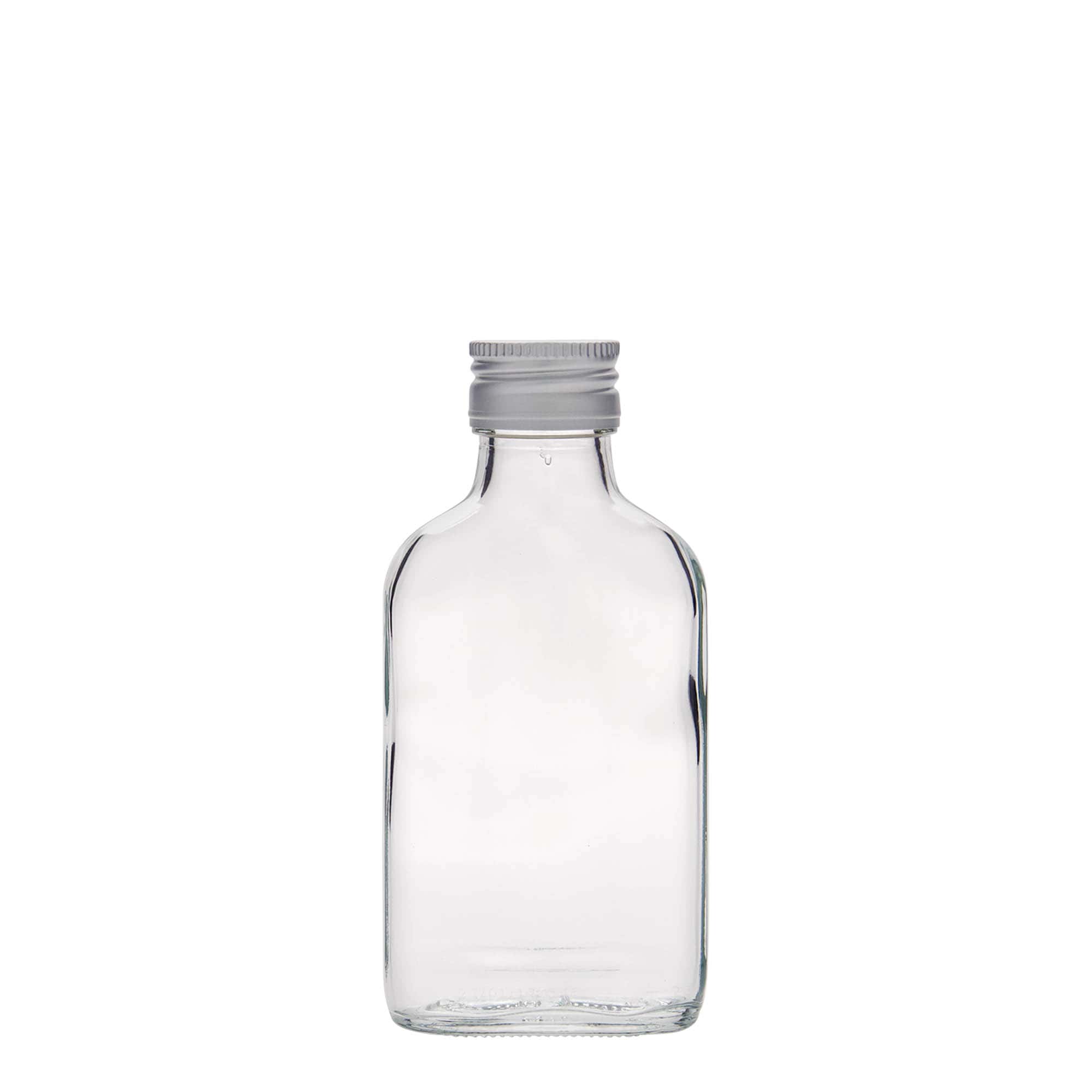 100 ml bočica za džep, pravougaona, staklo, grlo: PP 28