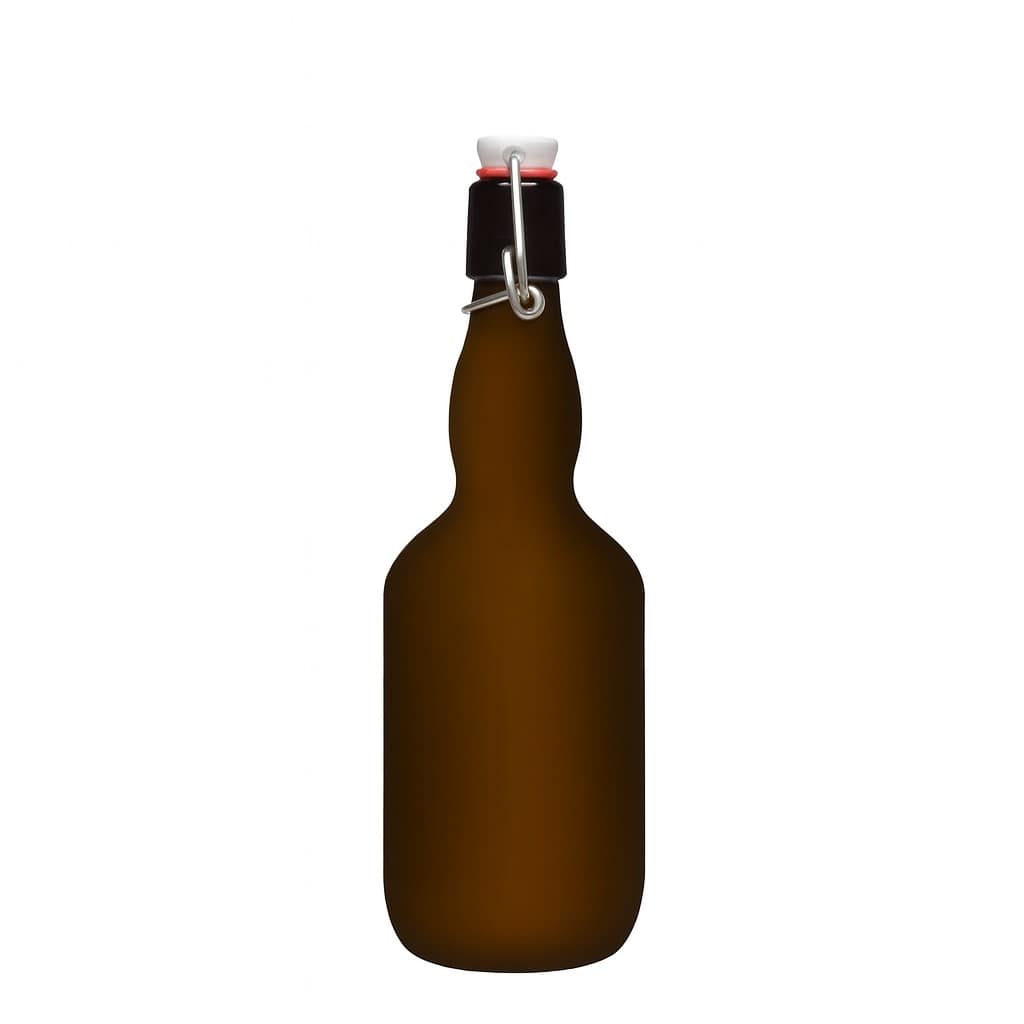 500 ml boca za pivo s grlom, staklo, antikno zeleno, otvor: zatvarač s kukom