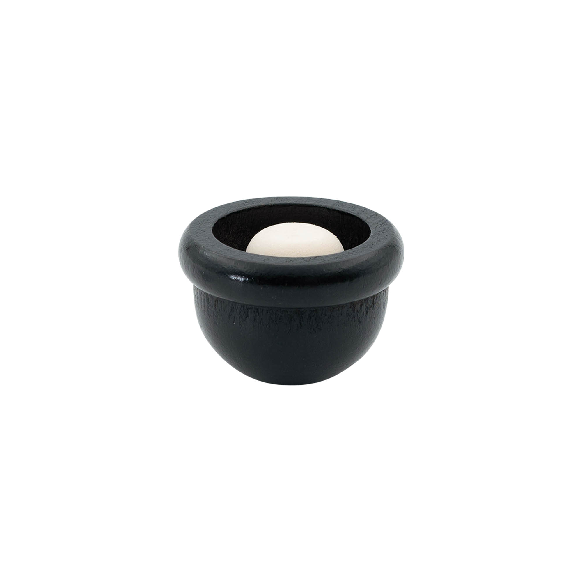 Čep s drškom 19 mm "Dinja", drvo/PE, crni, za grlo: pluta Čep s drškom 19 mm "Dinja", drvo/PE, crni, za grlo: pluta
