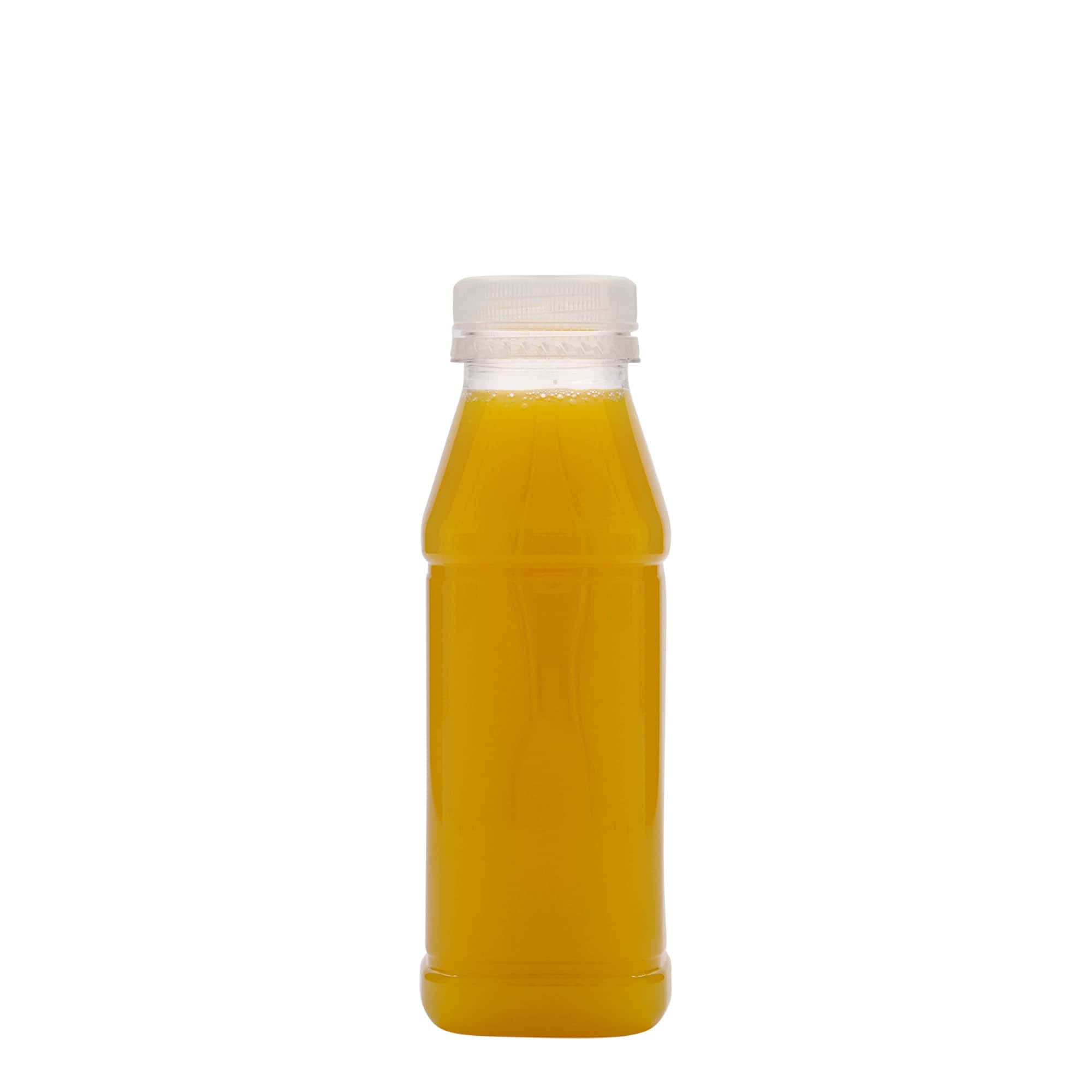 330 ml PET boca „Milk and Juice Carré“, kvadratna, plastika, grlo: 38 mm