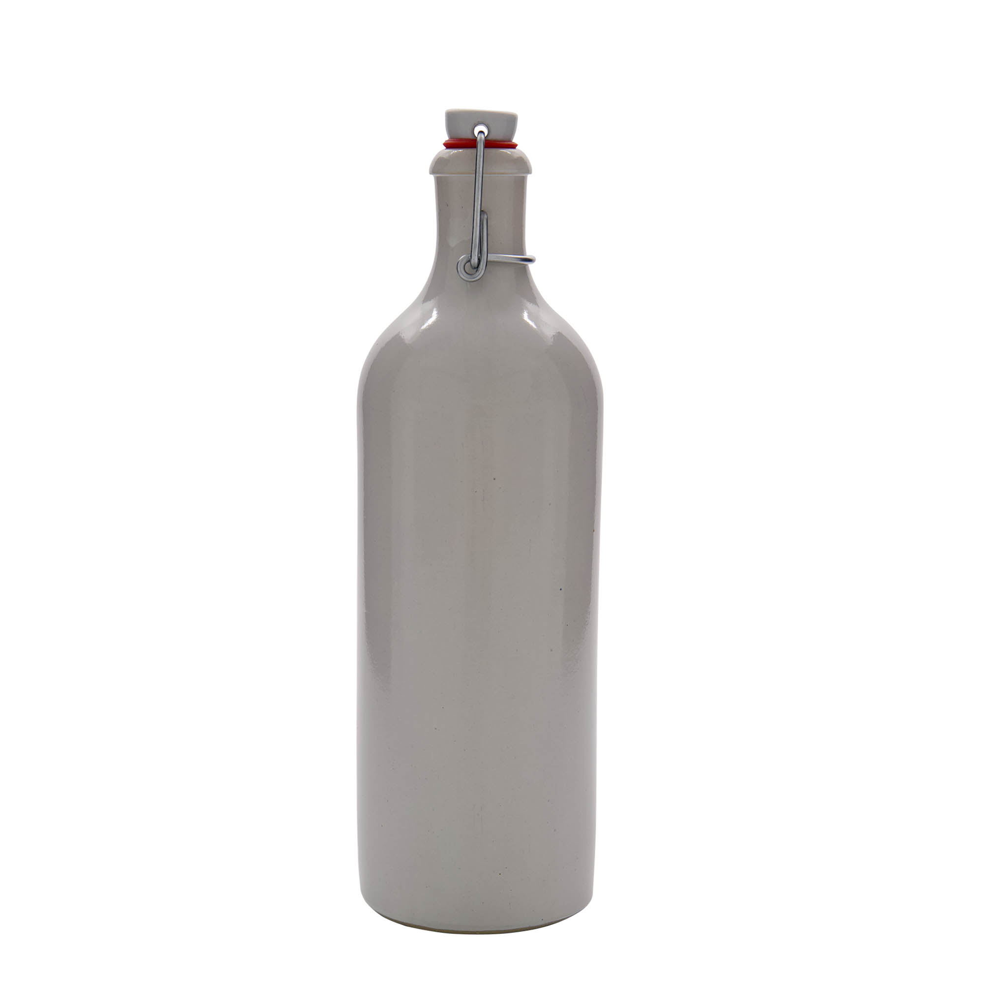750 ml glineni vrč, kamenina, bijeli, otvor: zatvarač sa kopčom