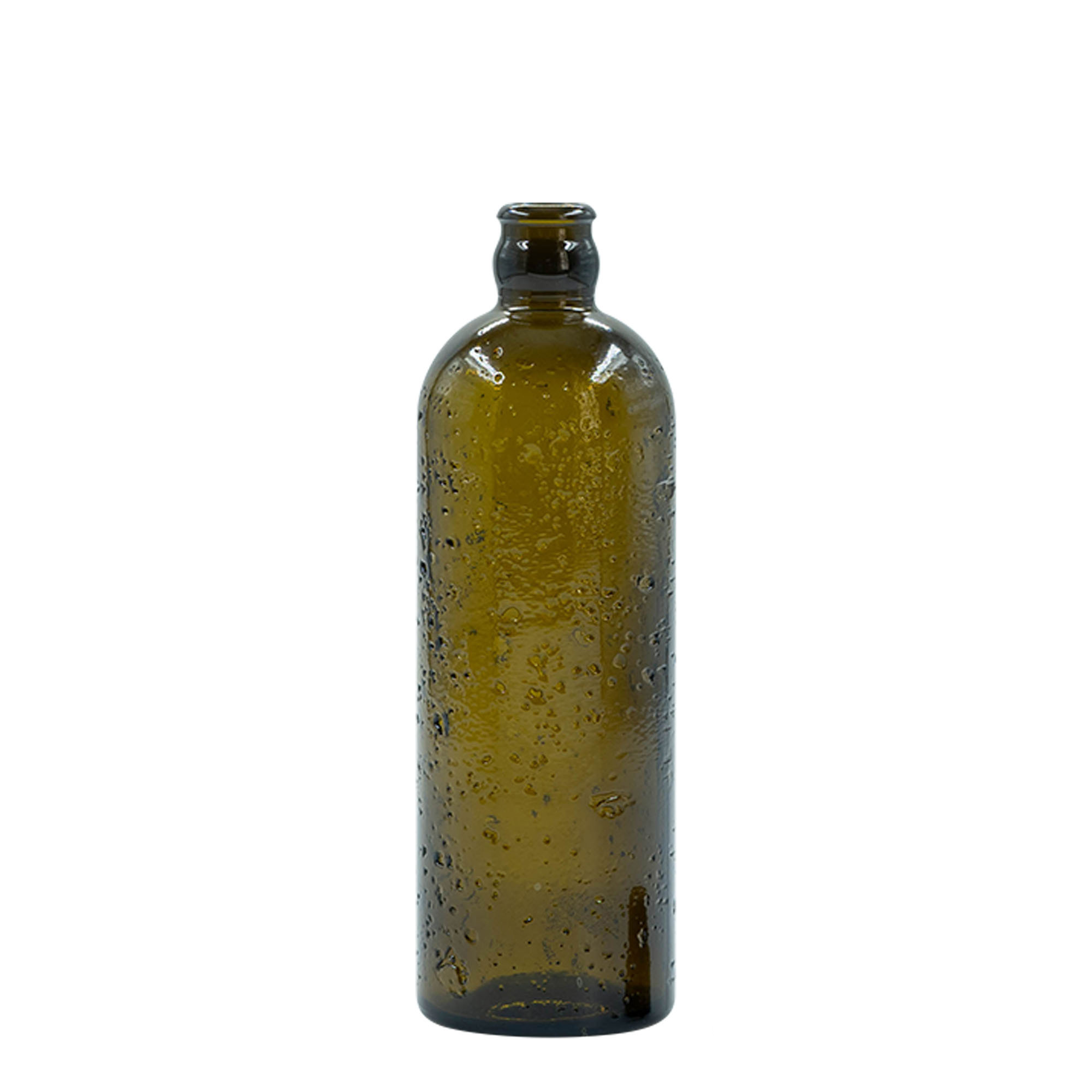 500 ml ručno rađena staklena boca „Bobber Jr“, smeđa, grlo: pluta