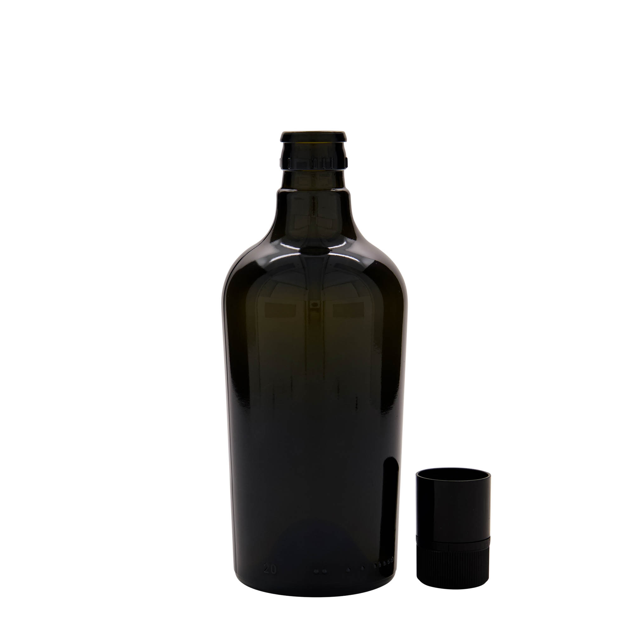 500 ml boca za sirće/ulje 'Oleum', staklo, antikno zeleno, grlo: DOP