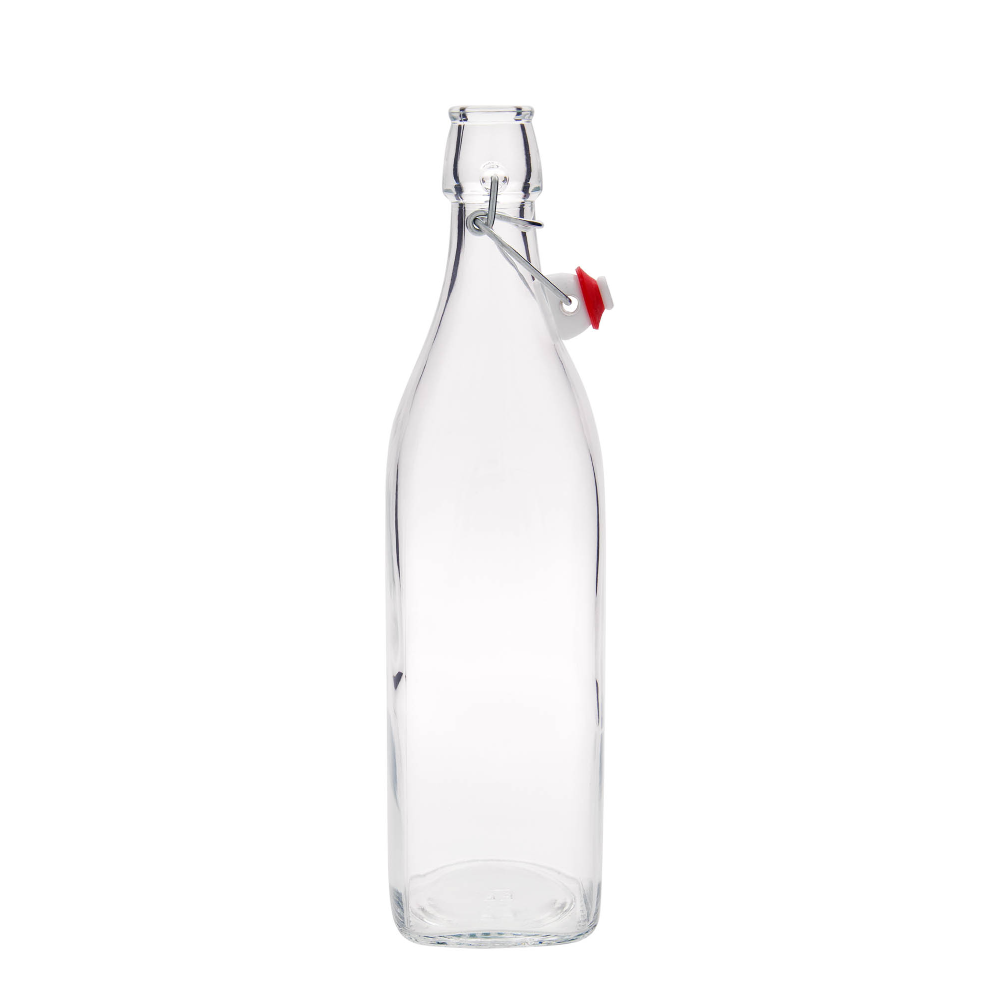 1.000 ml staklena boca „Swing, kvadratna, grlo: zatvarač sa kopčom“