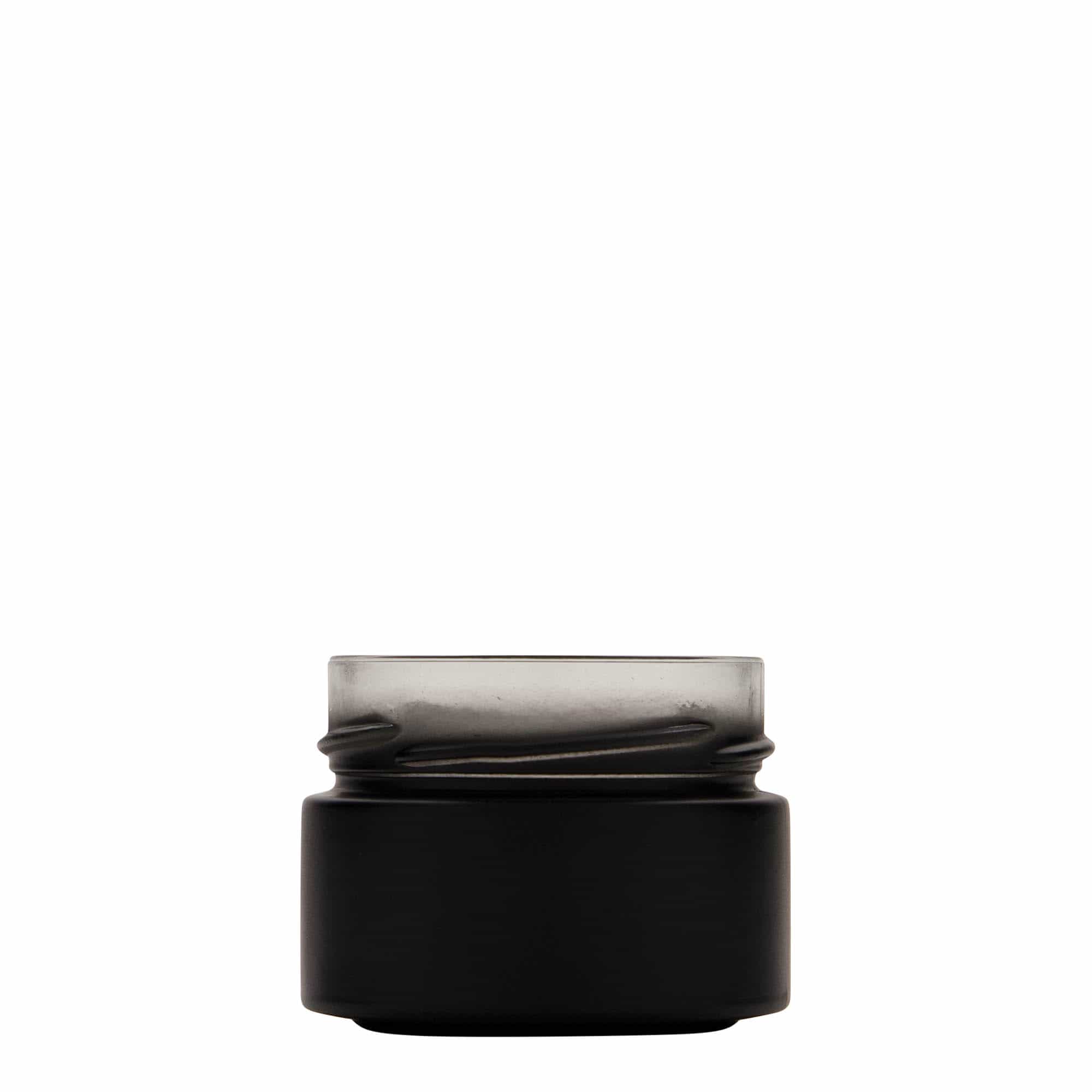 130 ml okrugla staklena boca 'Aurora', crna, otvor: Deep-Twist-Off (DTO 66)