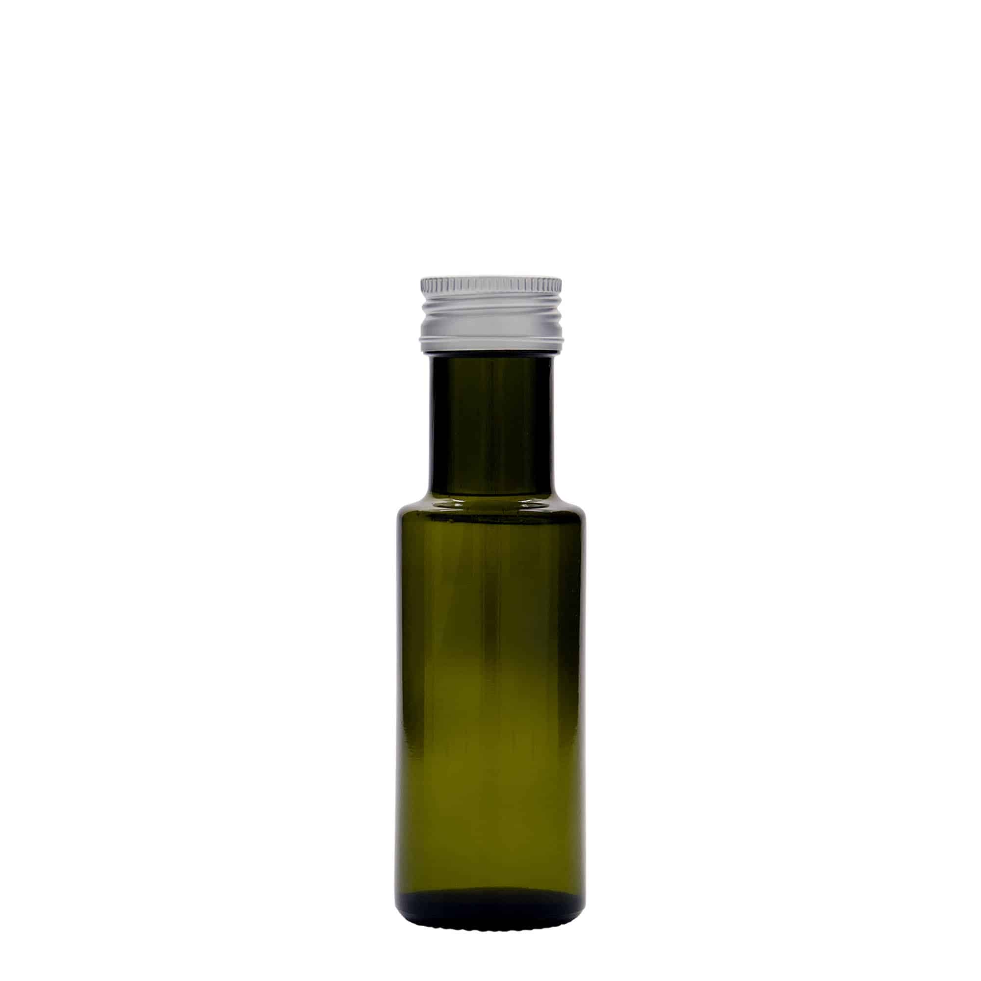 Staklena flaša 100 ml 'Dorica', antikno zelena, otvor: PP 31,5