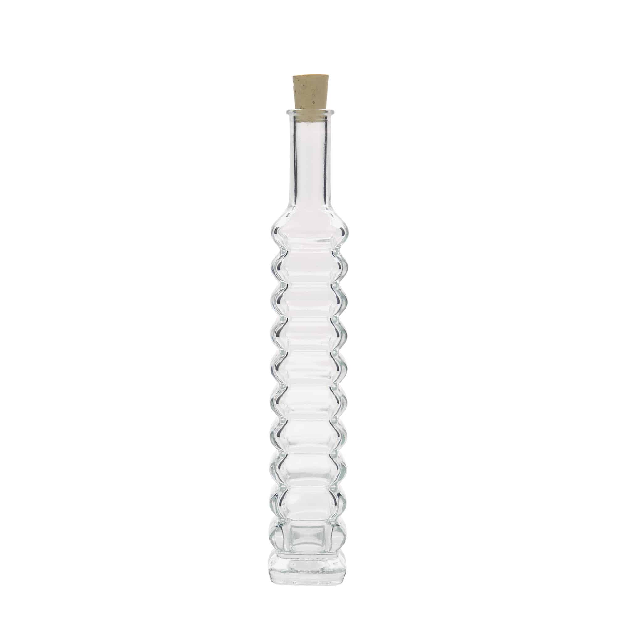 100 ml staklena boca 'Roma', kvadratna, grlo: čep 100 ml staklena boca 'Roma', kvadratna, grlo: čep