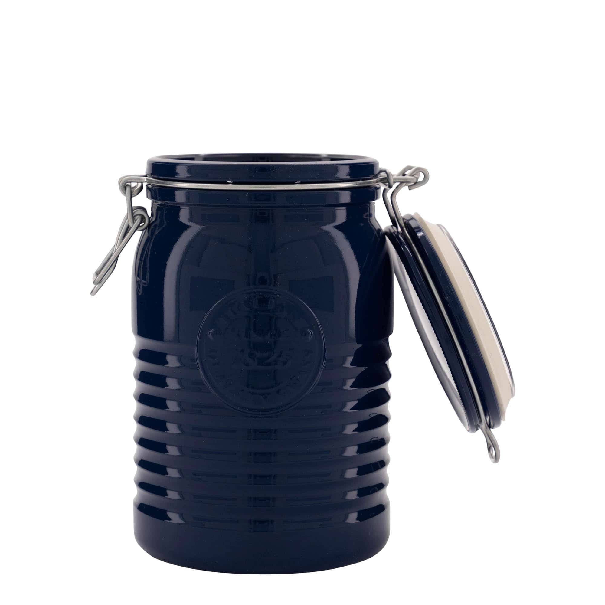 Staklenka sa hermetičkim zatvaračem 1.000 ml 'Officina 1825', plava, otvor: Hermetički zatvarač