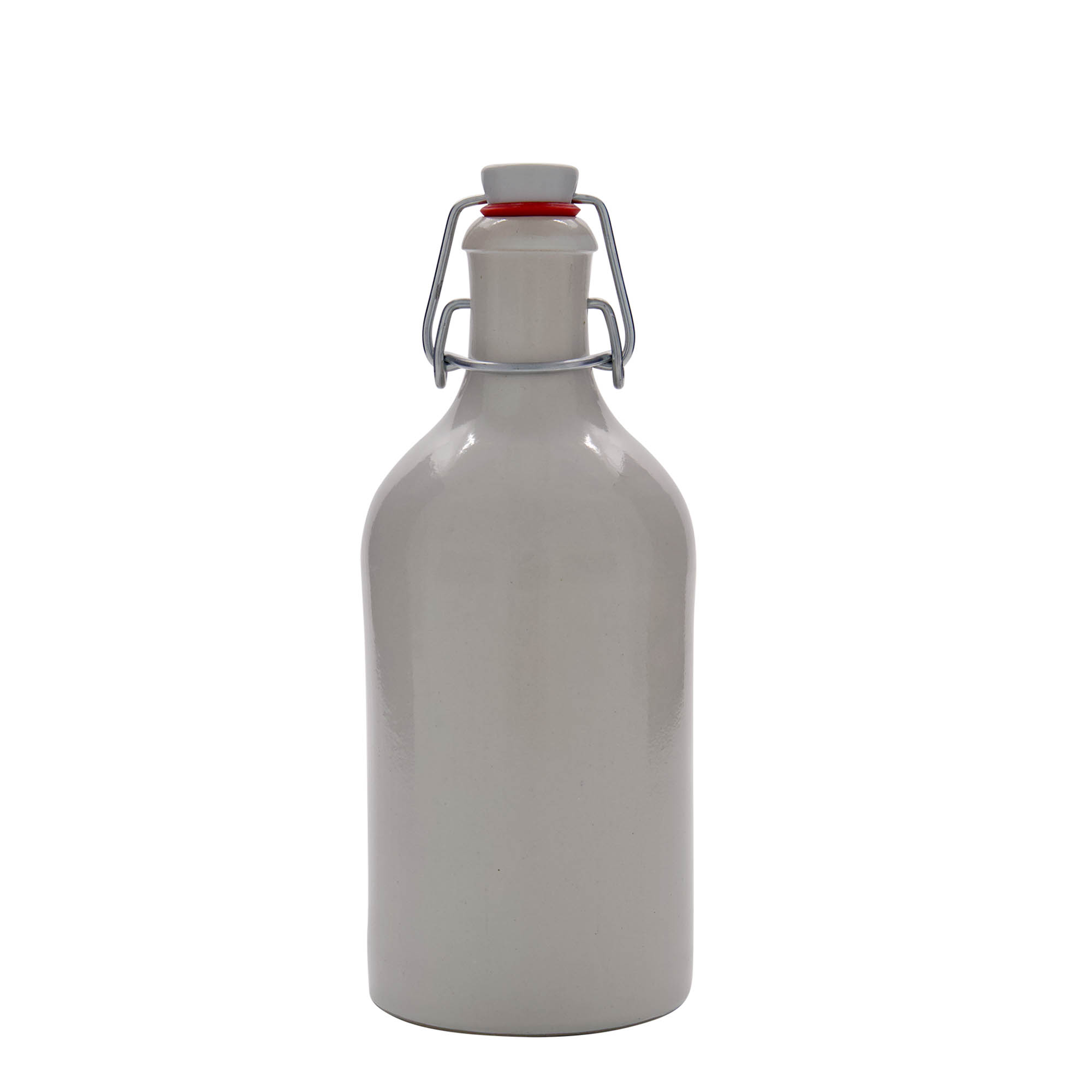 500 ml glineni vrč, kamenina, bijeli, otvor: zatvarač sa kopčom
