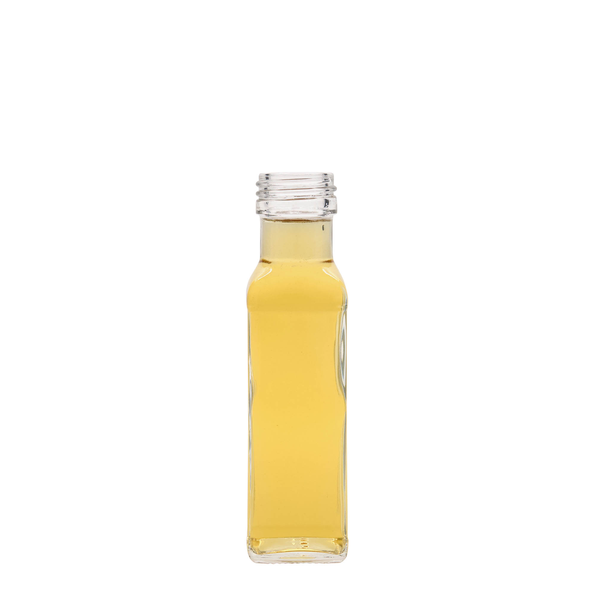 100 ml staklena boca „Marasca“, kvadratna, grlo: PP 31,5