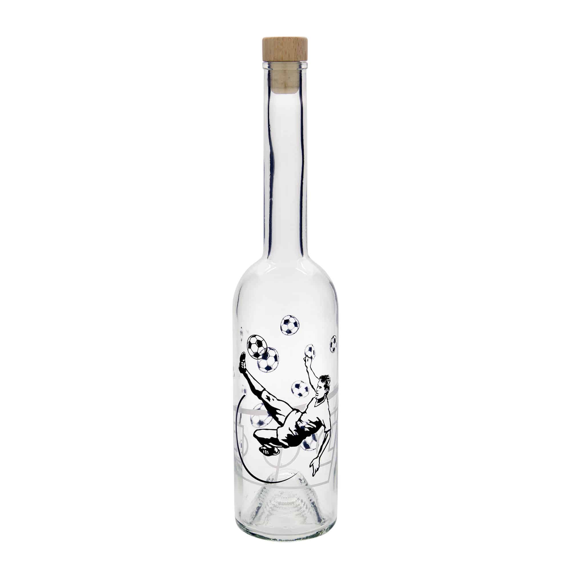 500 ml staklena boca 'Opera', motiv: fudbaler, grlo: čep