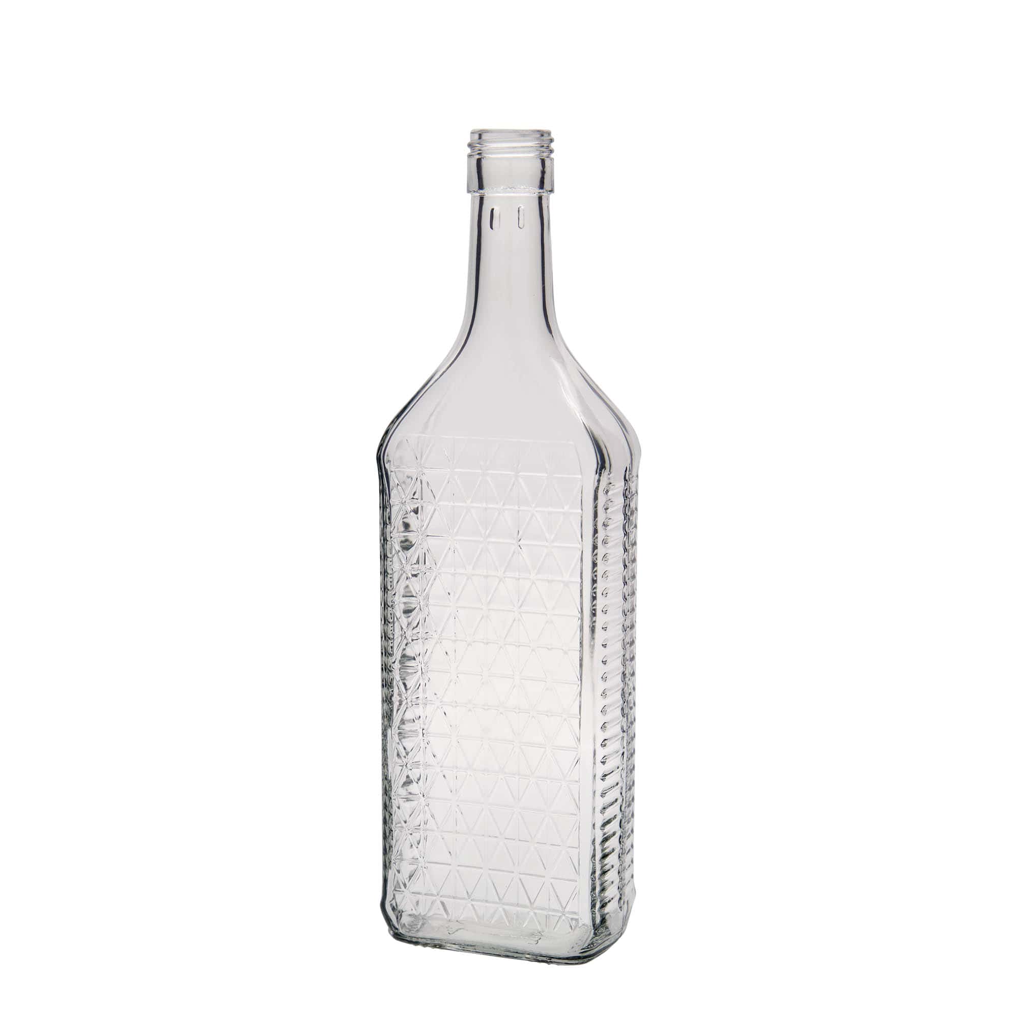700 ml staklena boca „Caruso“, pravokutna, grlo: PP 31,5