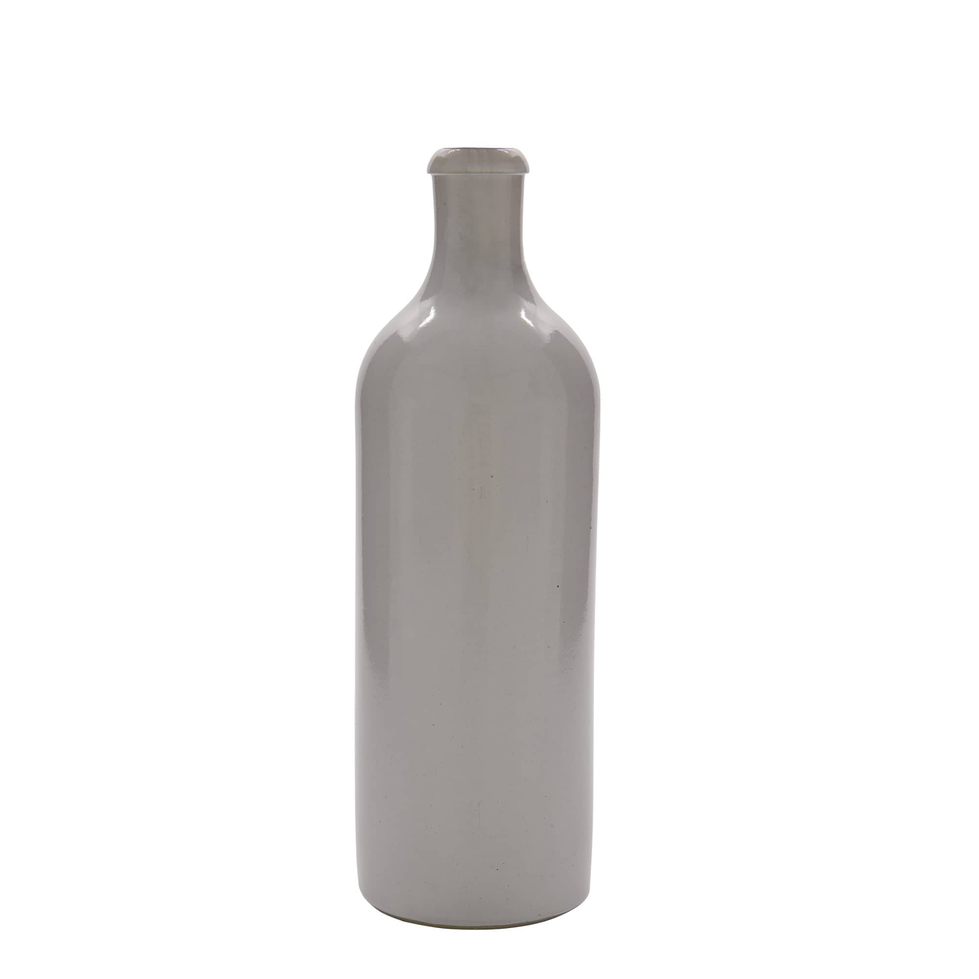 750 ml glineni vrč, kamenina, bijeli, otvor: zatvarač sa kopčom