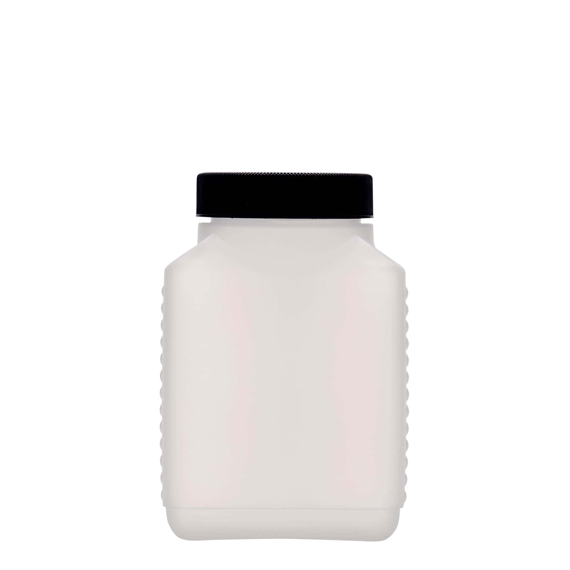500 ml boca sa širokim grlom, pravougaona, HDPE plastika, prirodna boja, otvor: DIN 60 EPE 500 ml boca sa širokim grlom, pravougaona, HDPE plastika, prirodna boja, otvor: DIN 60 EPE