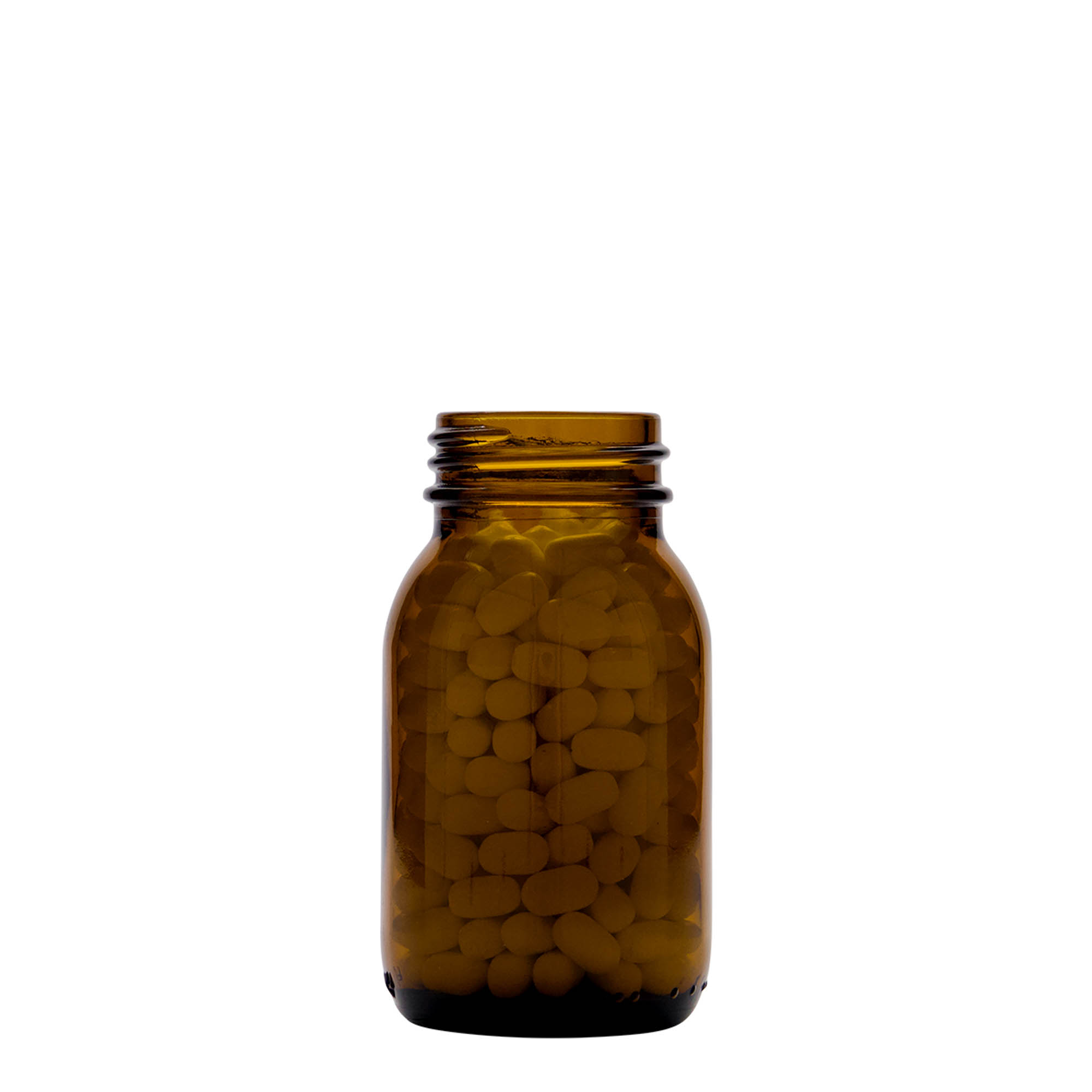 Staklenka sa širokim vratom 125 ml, smeđa, otvor: DIN 40