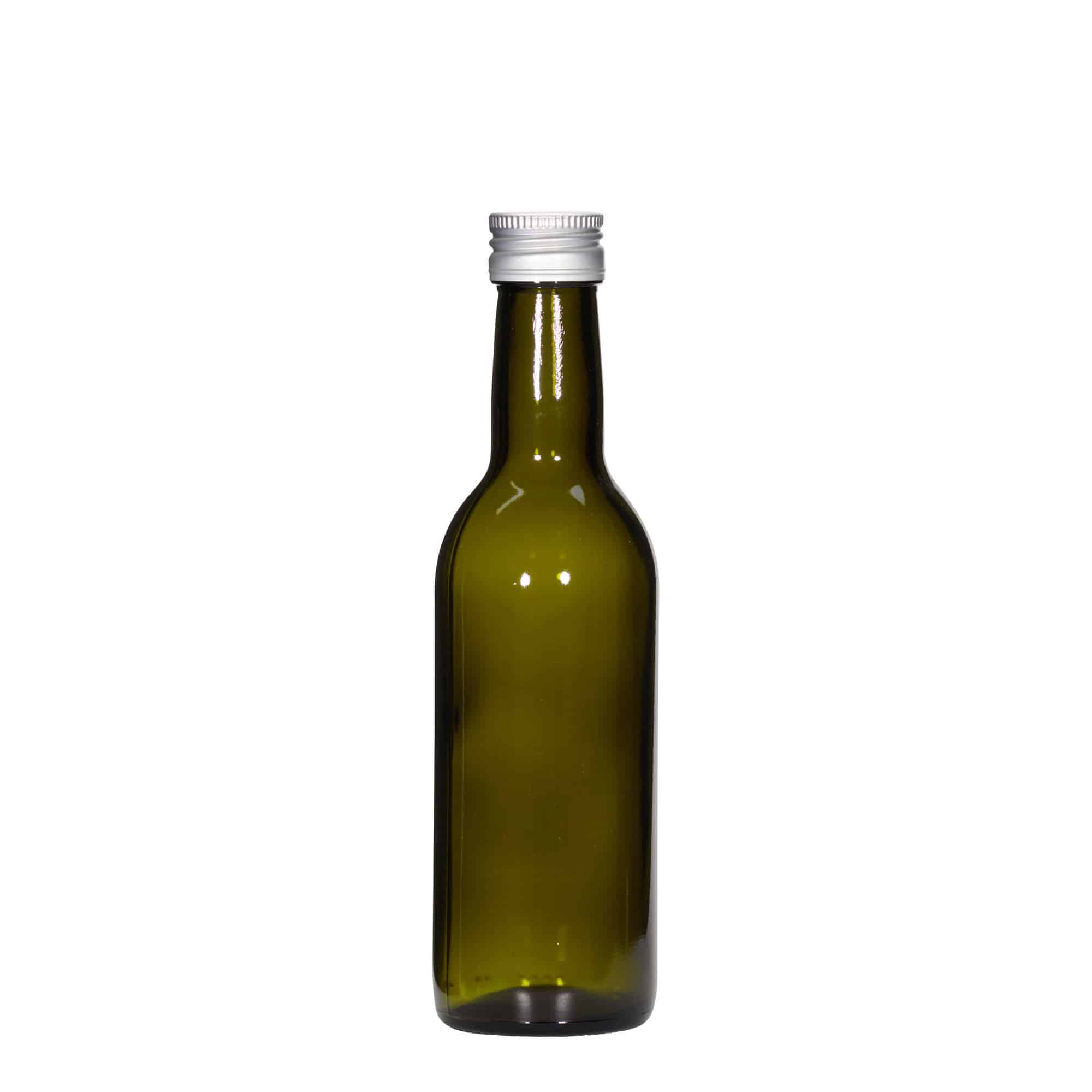 250 ml staklena boca 'Bordeaux', antikno zelena, grlo: PP 28 250 ml staklena boca 'Bordeaux', antikno zelena, grlo: PP 28