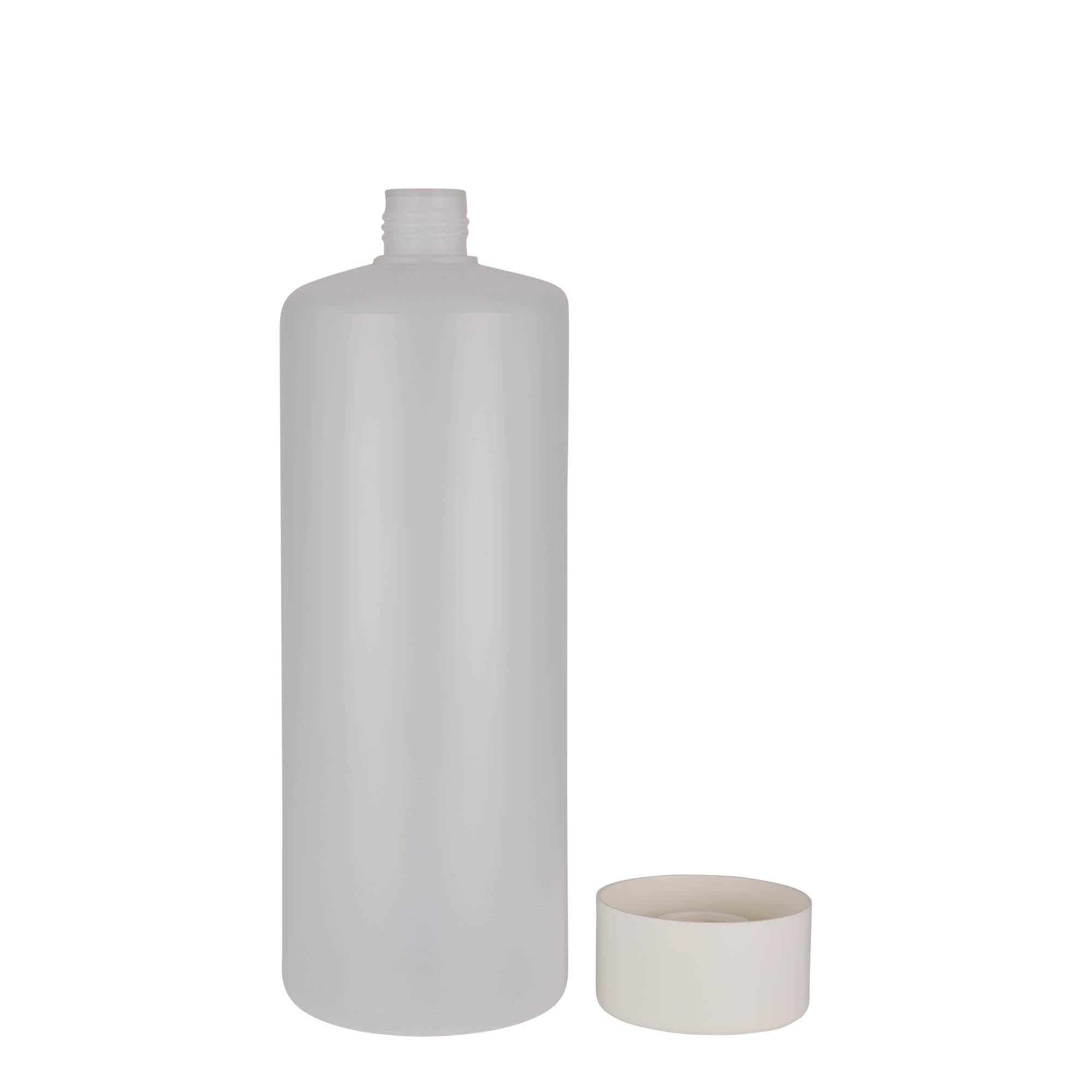 1.000 ml okrugla boca, PE-plastika, prirodna, otvor: navojni zatvarač 1.000 ml okrugla boca, PE-plastika, prirodna, otvor: navojni zatvarač