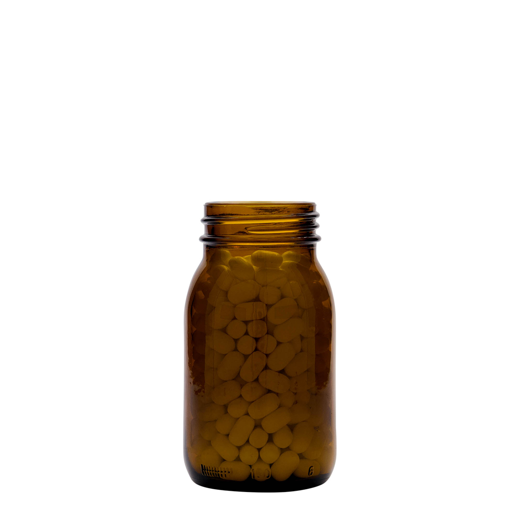 150 ml staklena boca širokog grla, smeđa, grlo: DIN 45